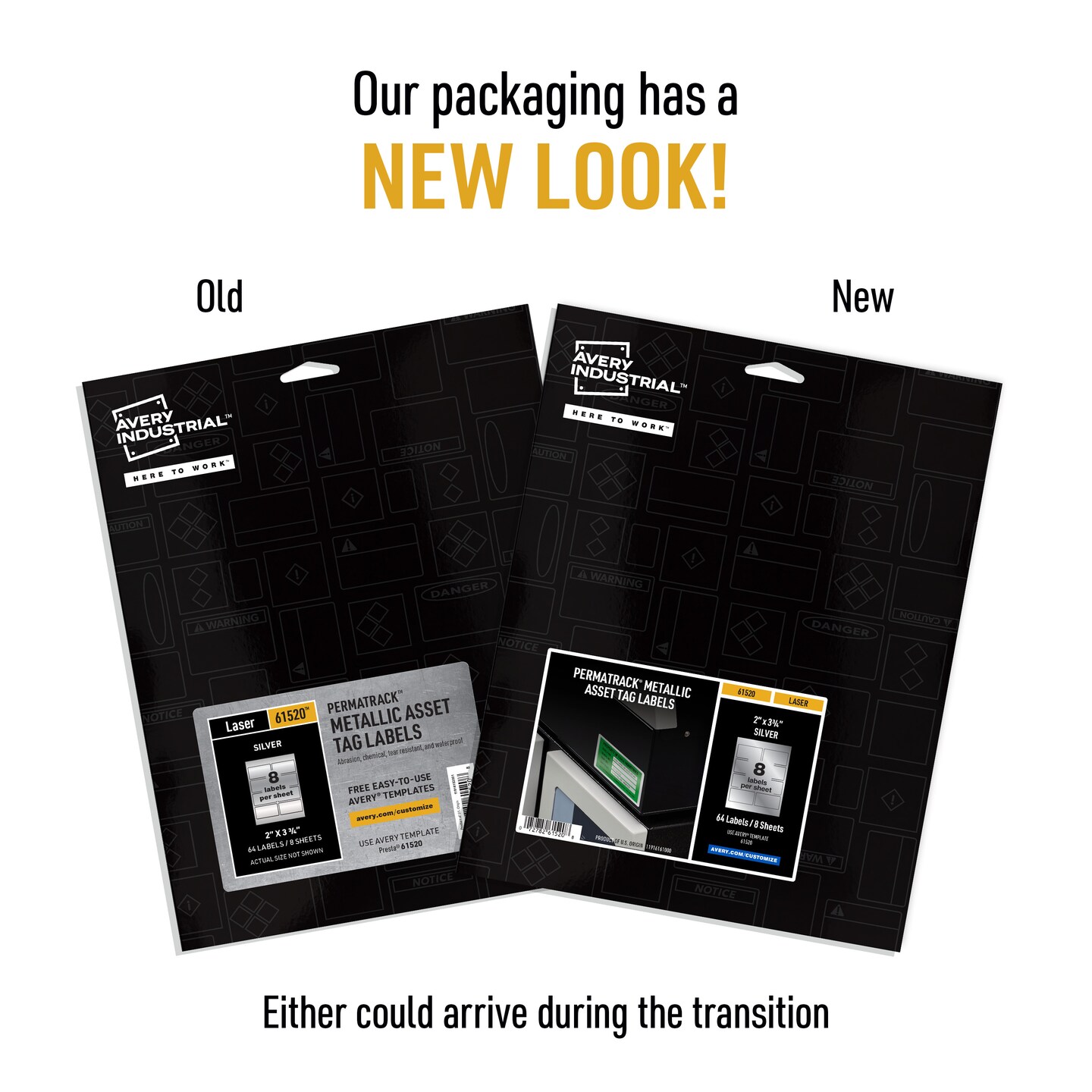 Avery PermaTrack Metallic Asset Tag Labels, 2" x 3-3/4", 64 Asset Tags (61520)