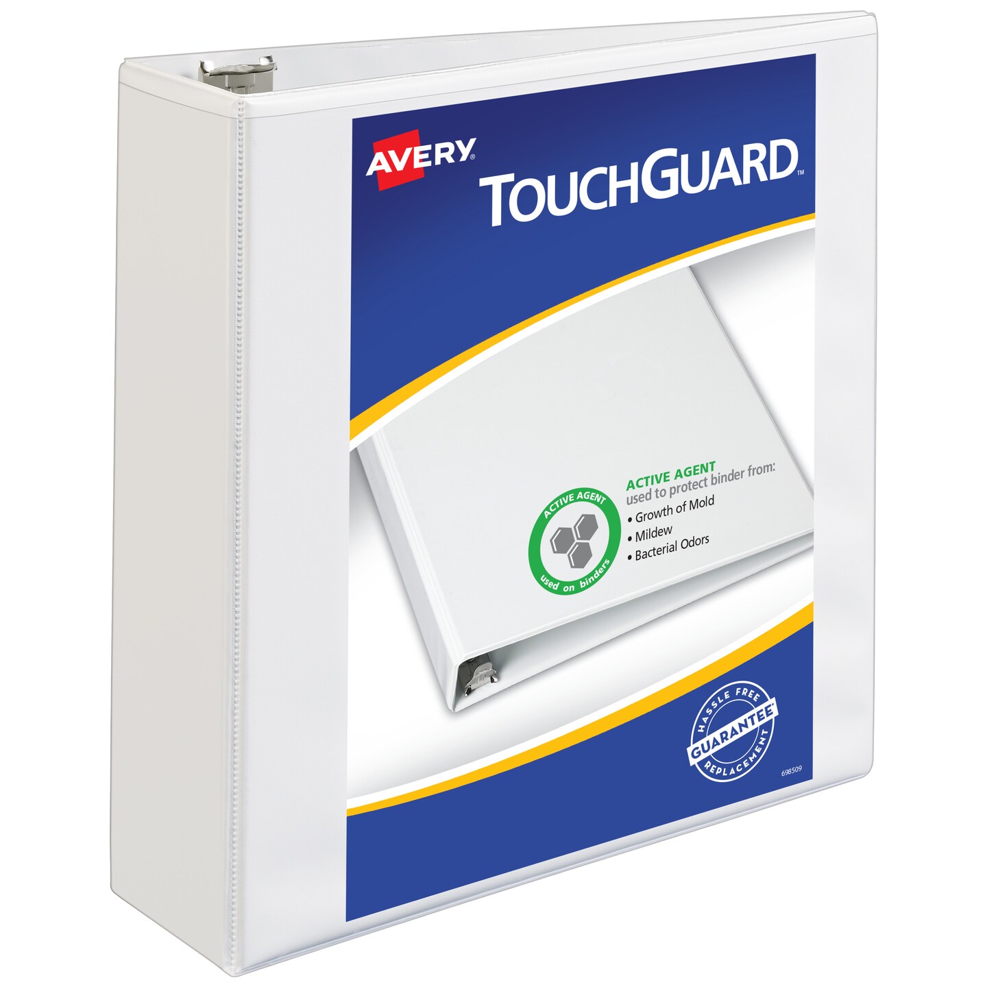 Avery TouchGuard Protection View 3 Ring Binder, Clear View Cover, 3" Slant Rings, 1 White Binder (17144)