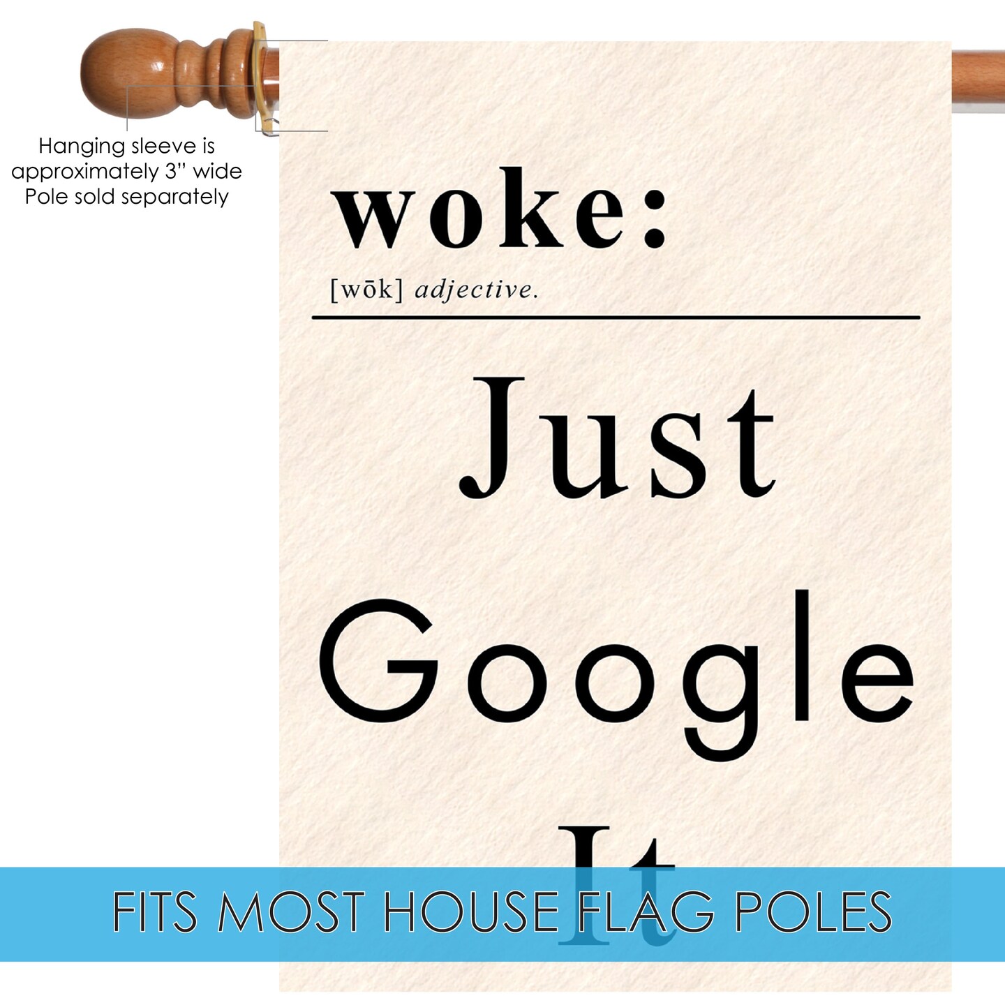 Woke Definition Decorative Funny Double Sided Flag