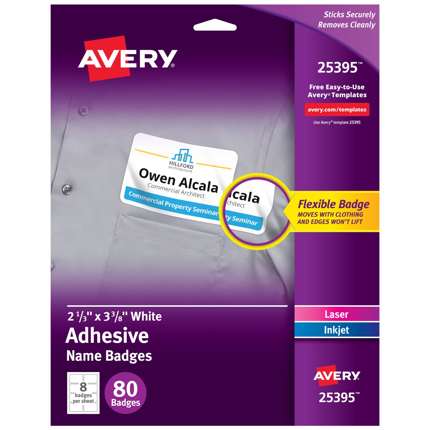 Avery Flexible Printable Name Tags 2 1 3 X 3 3 8 Rectangle Labels 