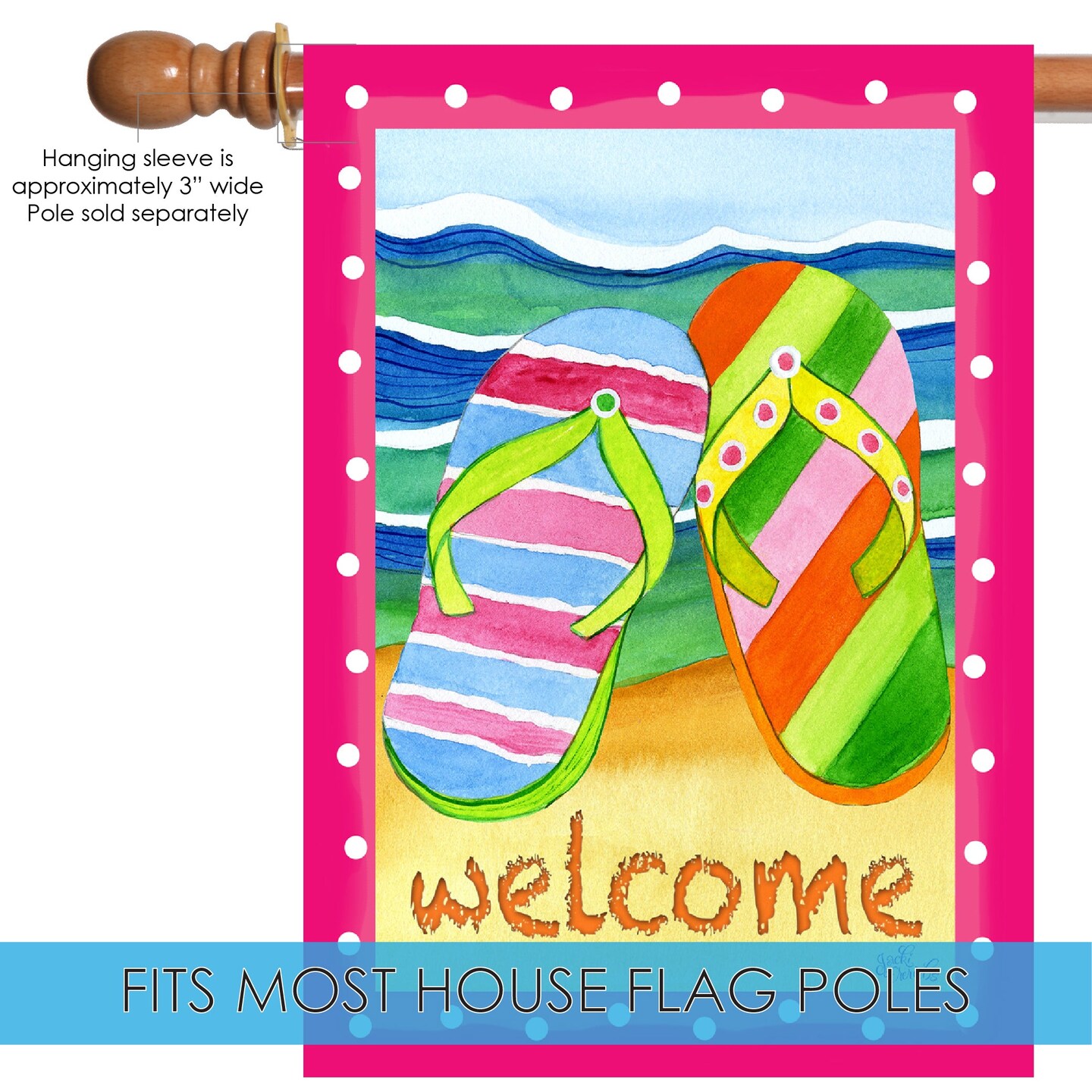 Flip Flop Welcome Decorative Summer Flag