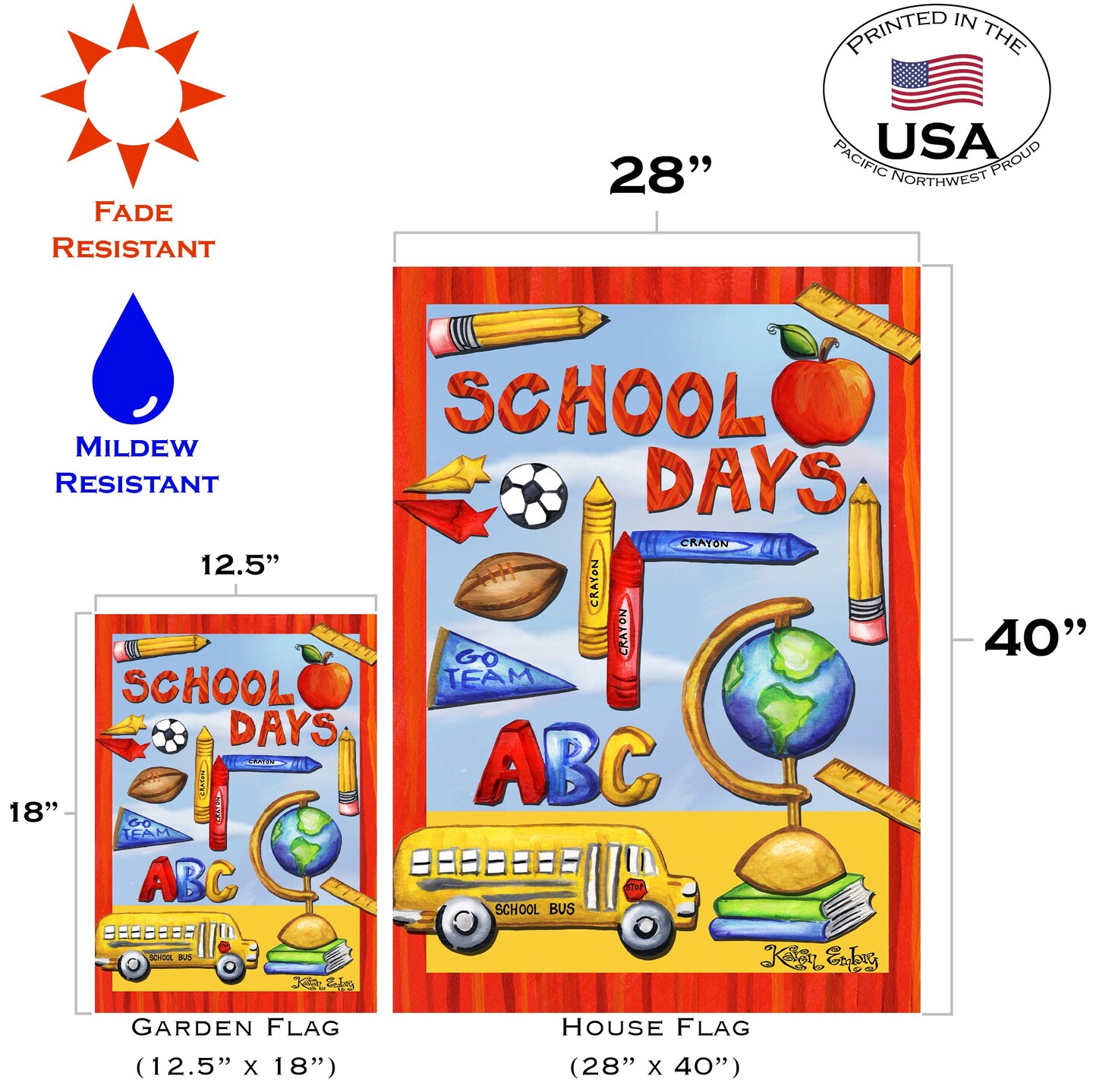 Classroom Collage Decorative Classroom Flag