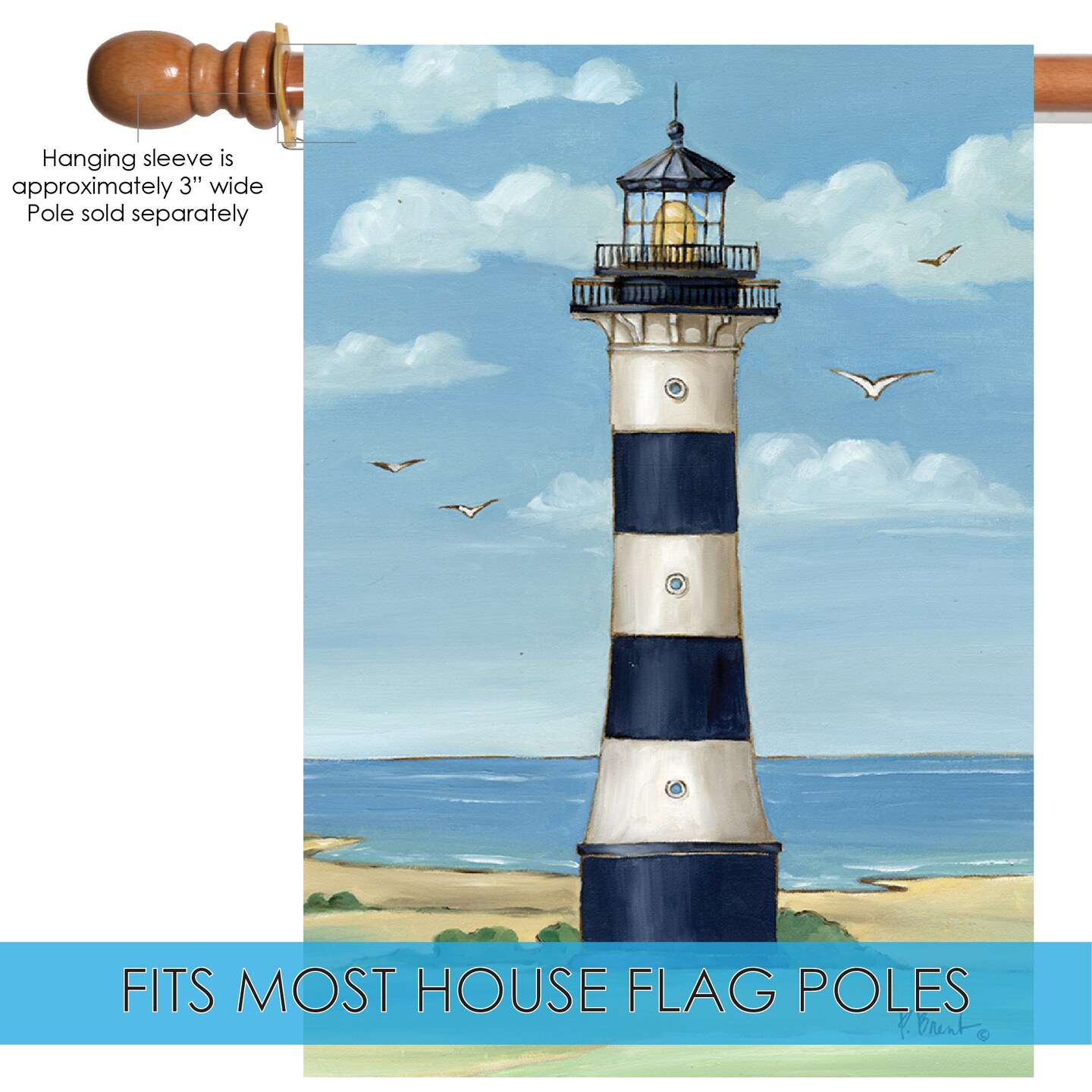 Cape Canaveral Lighthouse Decorative Beach Flag