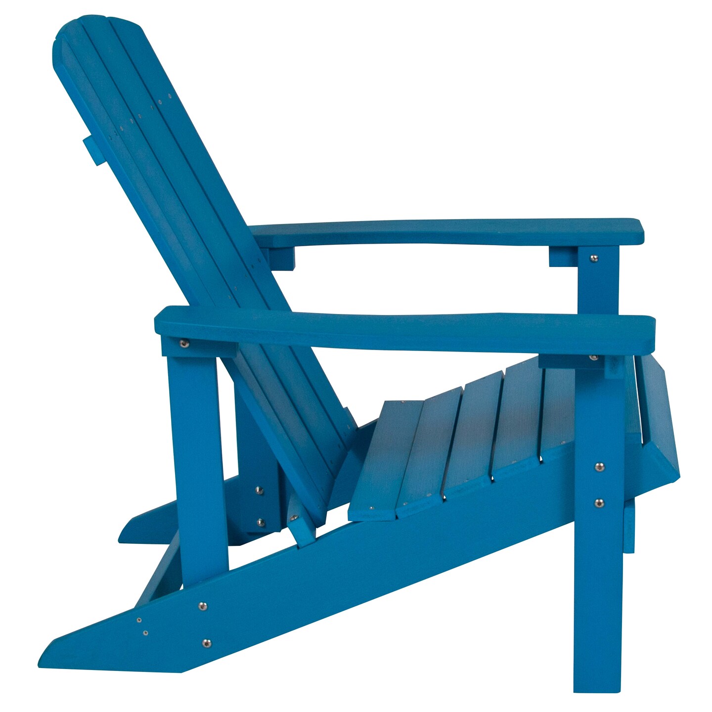 Merrick Lane Riviera Azure Adirondack Patio Chairs With Vertical Lattice Back And Weather Resistant Frame