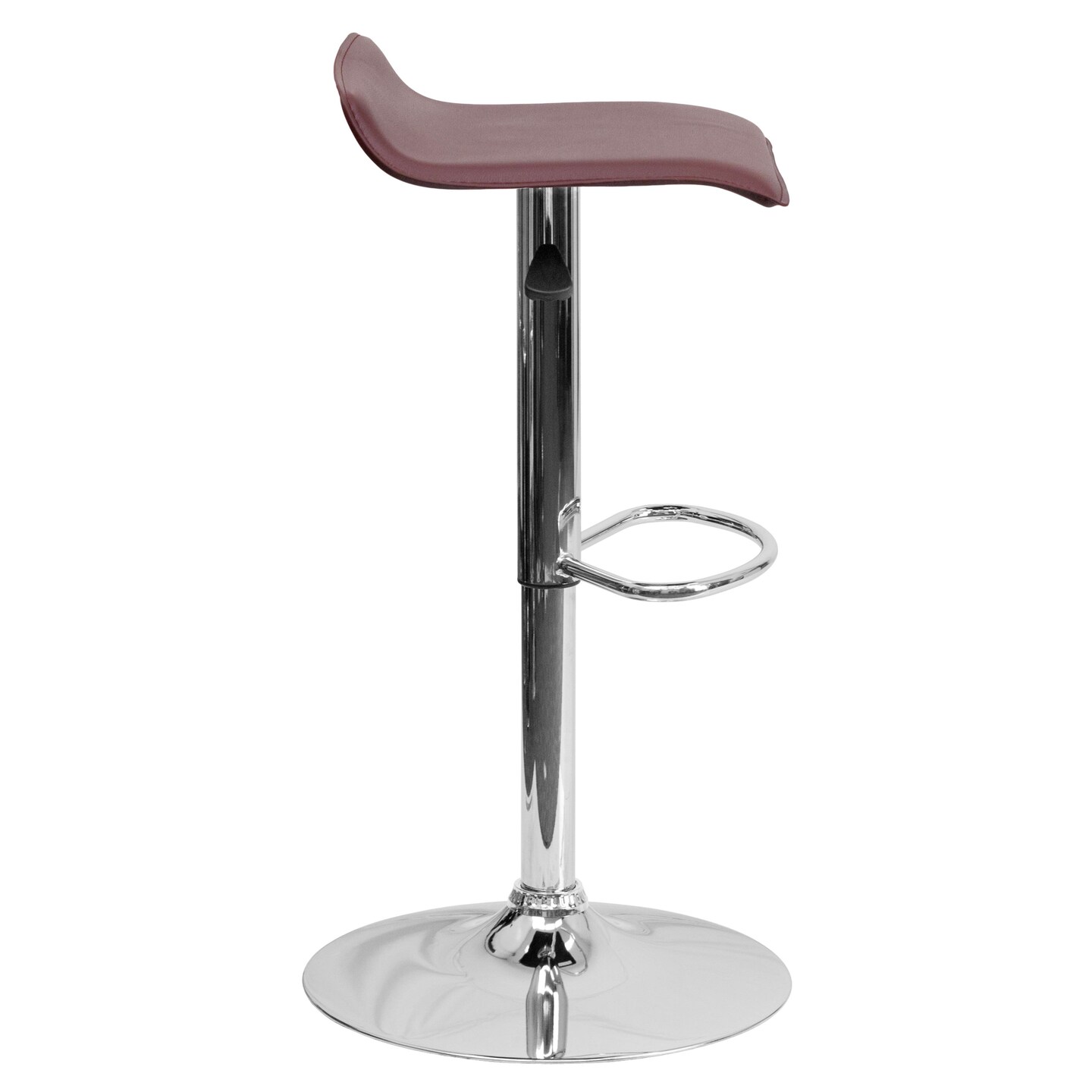 Emma and Oliver Solid Wave Seat Vinyl Adjustable Height Barstool with Chrome Base