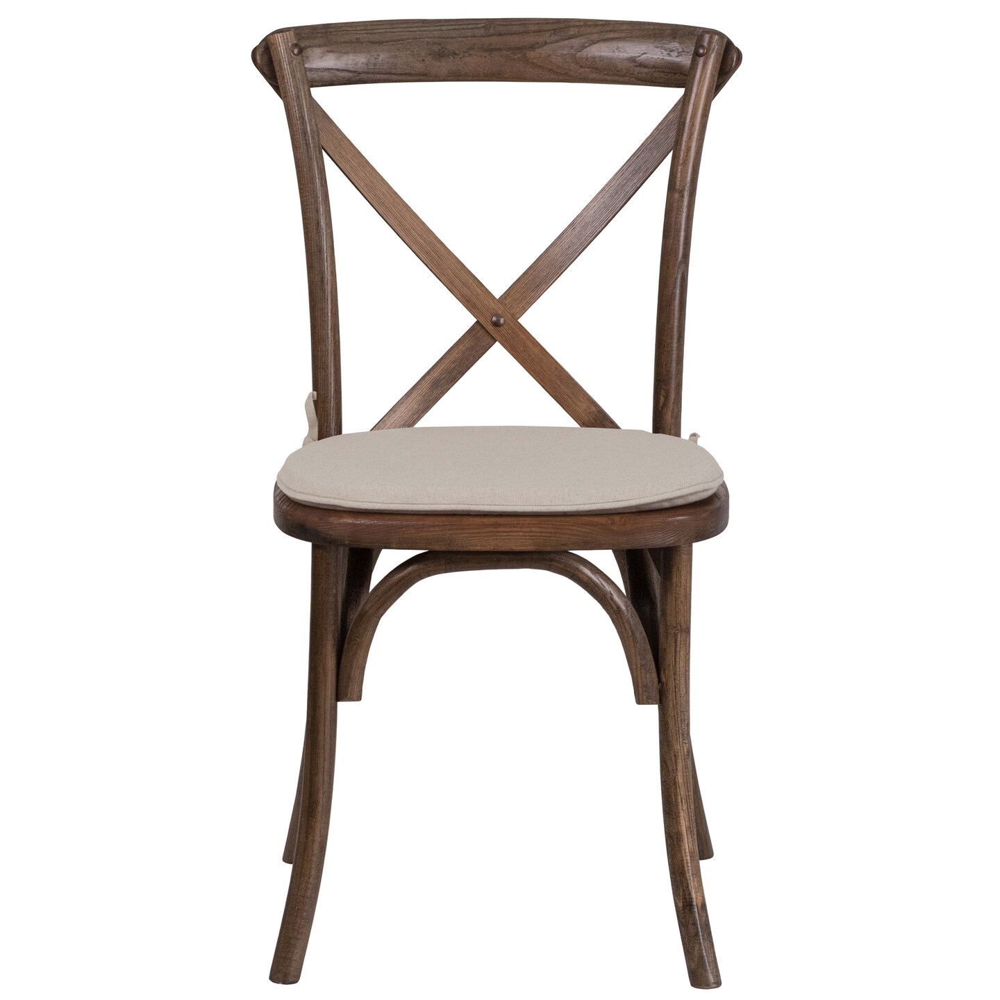 Merrick Lane Davisburg Stackable Wooden Cross Back Bistro Dining Chair with Cushion