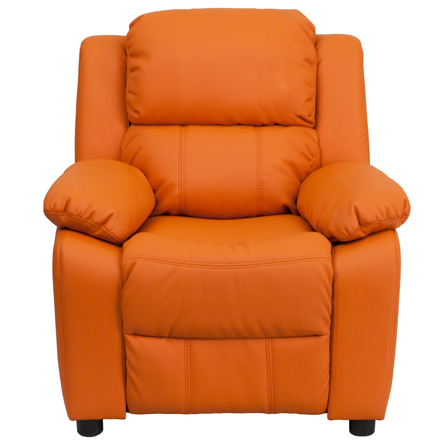 Emma and Oliver Deluxe Padded Contemporary Kids Recliner with Storage Arms