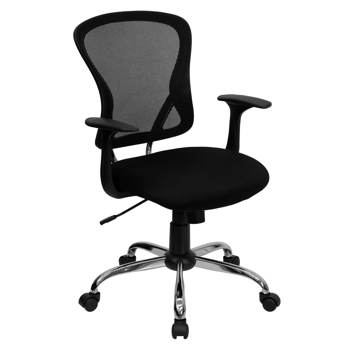 Emma and Oliver Mid-Back Mesh Swivel Task Office Chair with Chrome Base and Arms