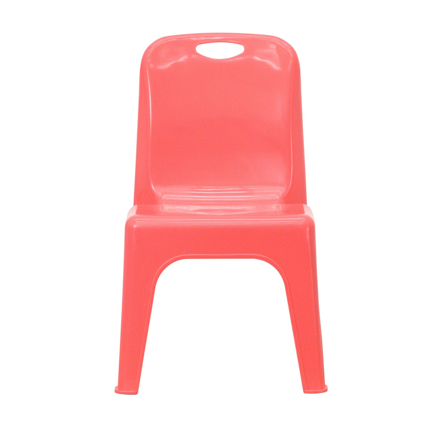 Emma and Oliver 2 Pack Plastic Stackable School Chair with Carrying Handle and 11&#x22;H Seat