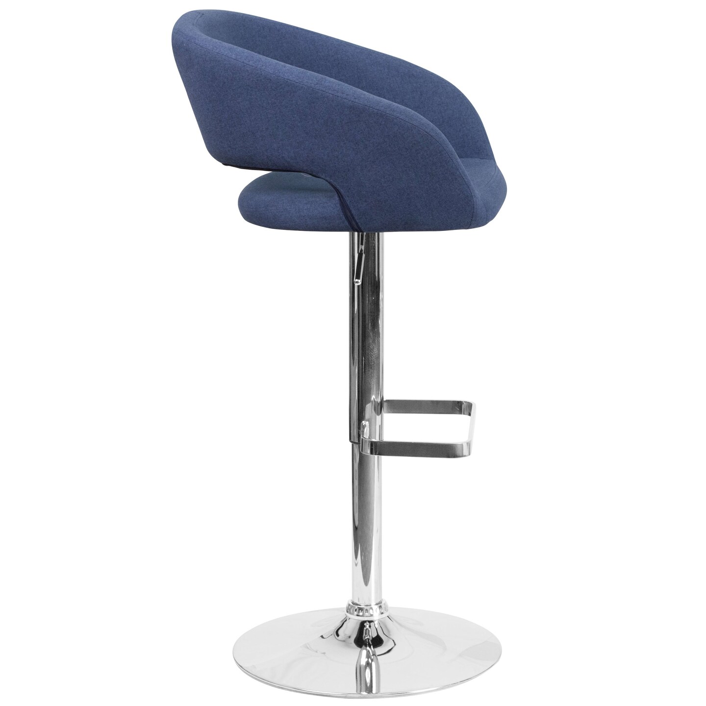 Merrick Lane Rothko Modern Bar Stool Rounded Mid-Back Stool With Height Adjustable Swivel Seat