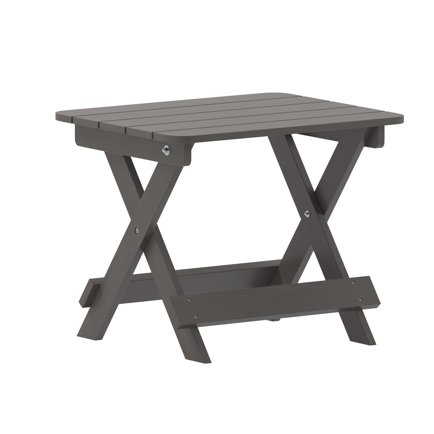 Merrick Lane Ridley Outdoor Folding Side Table, Portable All-Weather HDPE Adirondack Side Table