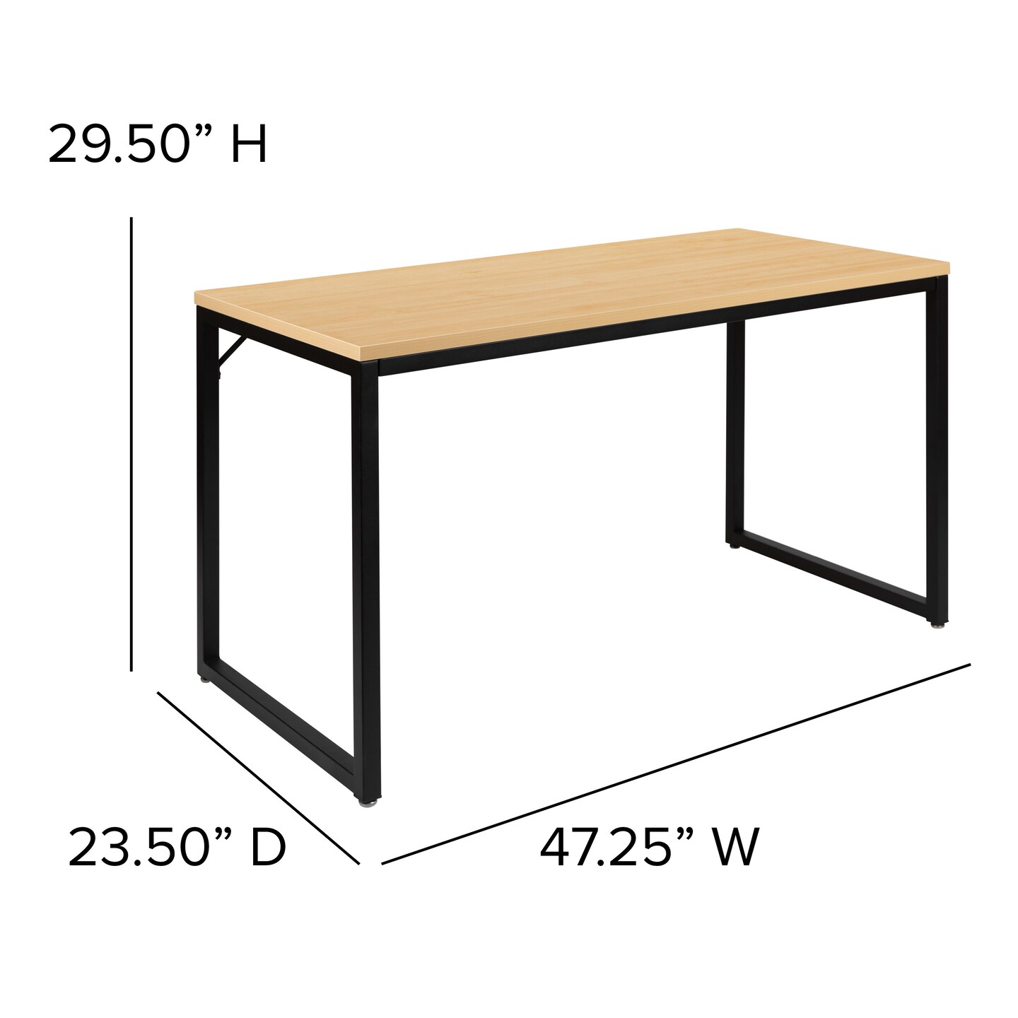 Merrick Lane Berlin 47 Inch Computer Desk with Open Metal Frame