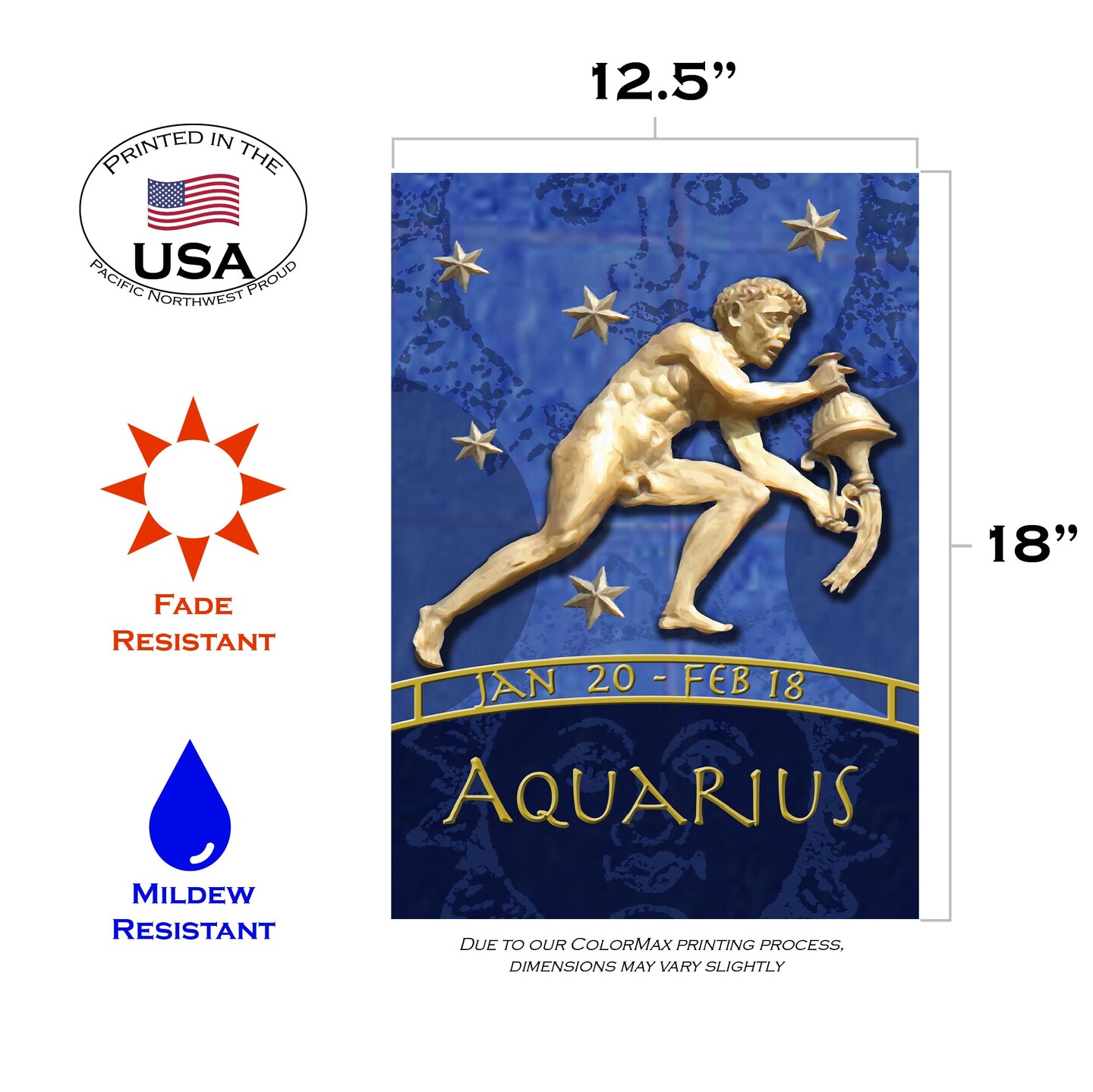 Zodiac-Aquarius Decorative Aquarius Flag