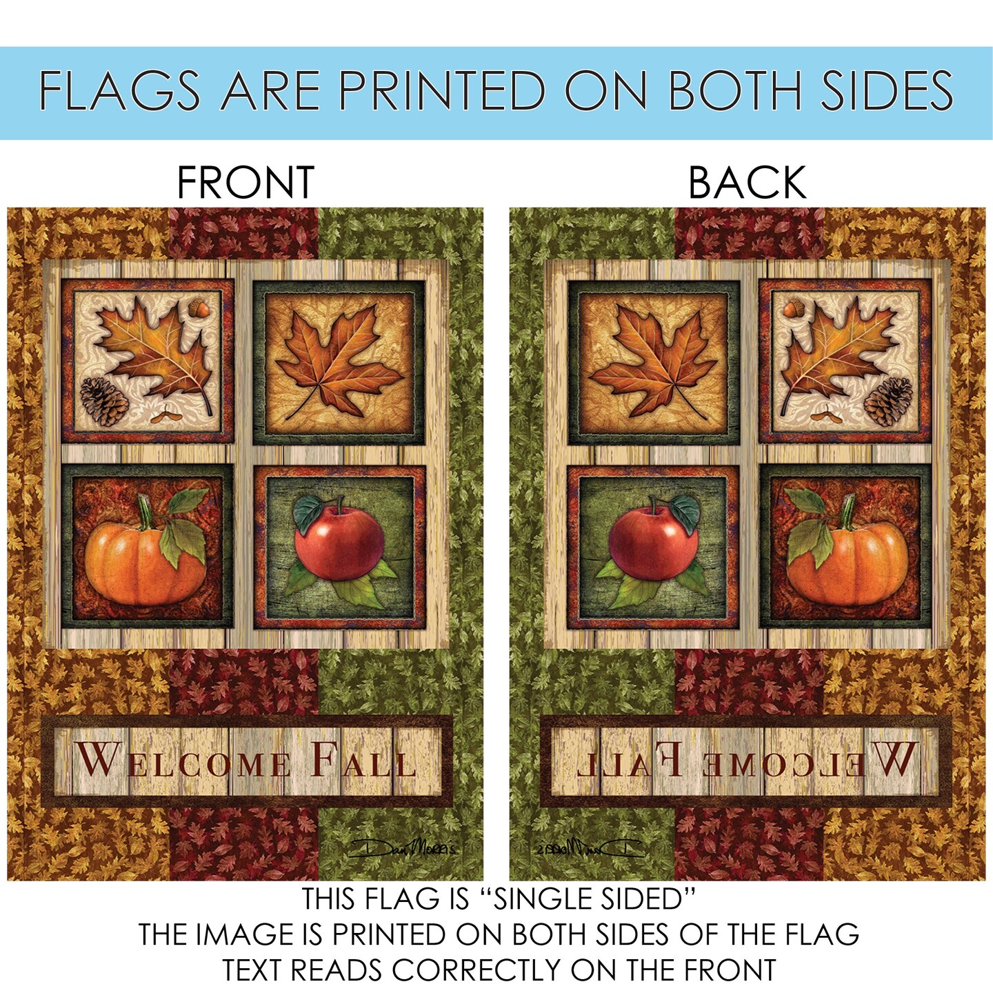 Welcome Fall Decorative Fall Flag