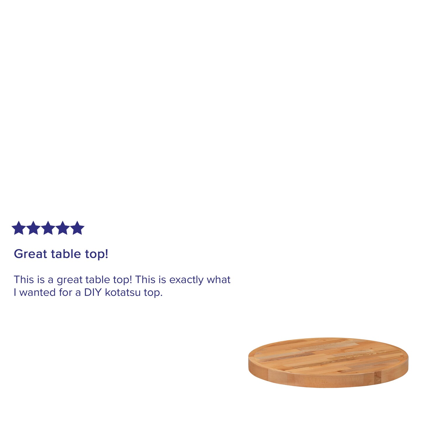 Emma and Oliver Round Butcher Block Style Table Top - Restaurant Table Top