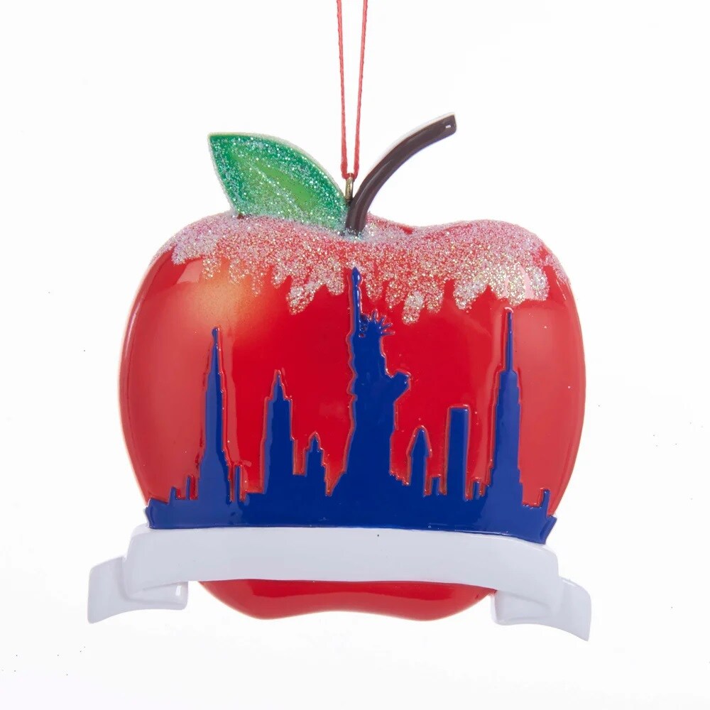 KSA Pack of 12 Red and Blue New York Apple Christmas Ornaments 3.75&#x22;