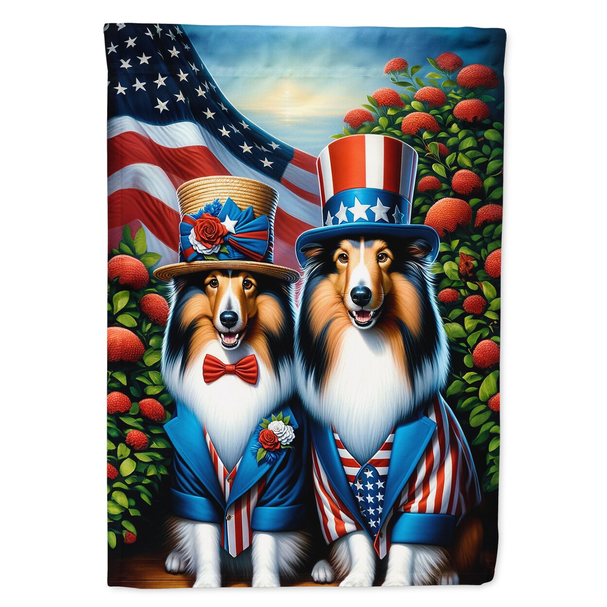Caroline&#x27;s Treasures All American Sheltie Garden Flag