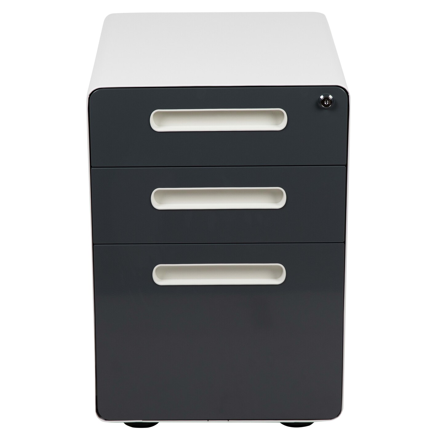 Emma and Oliver Ergonomic 3-Drawer Mobile Locking Filing Cabinet Storage Organizer