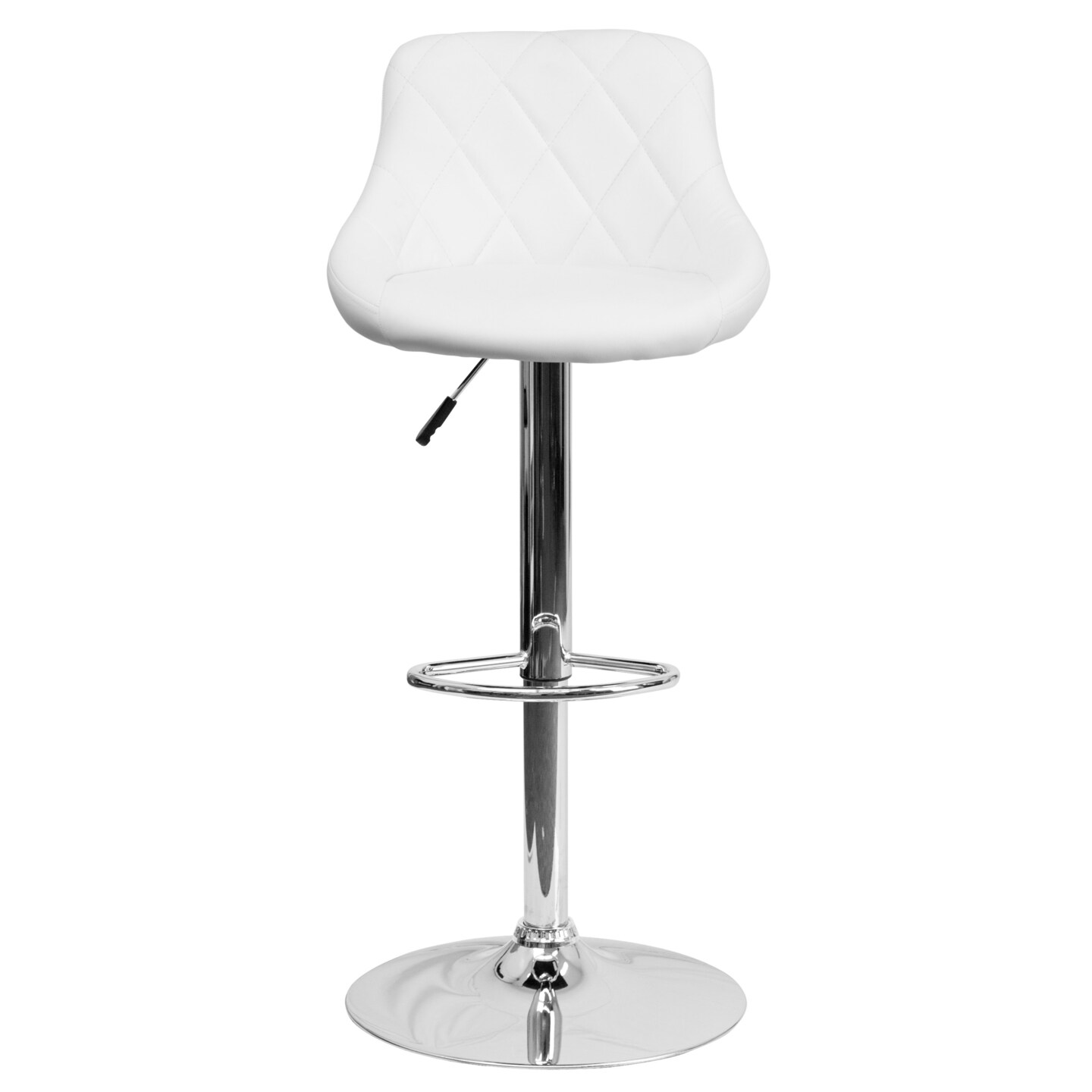 Emma and Oliver Bucket Seat Adjustable Height Barstool with Diamond Pattern Back