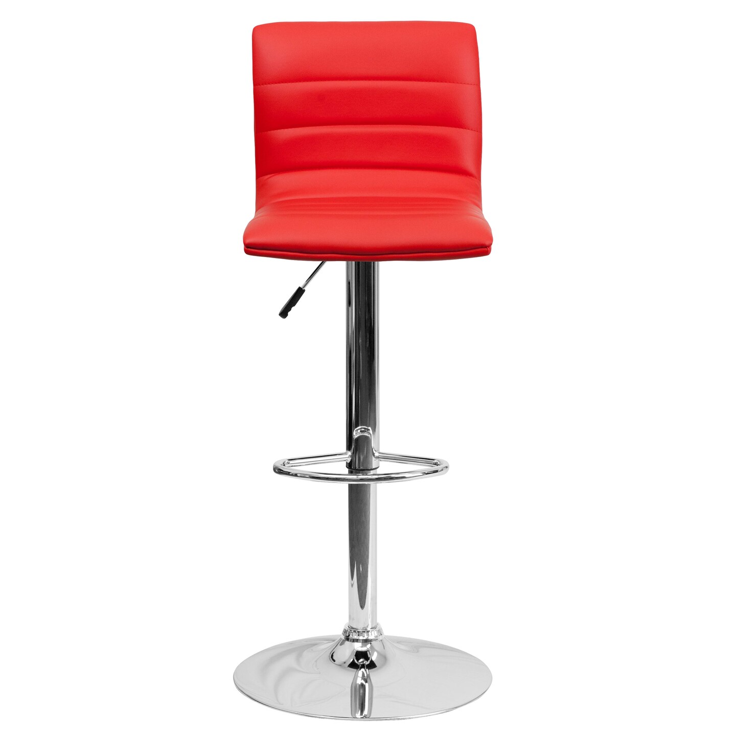 Emma and Oliver Coti Modern Channel Tufted Upholstered Height Adjustable Mid-Back Stool and Pedestal Base with Footrest