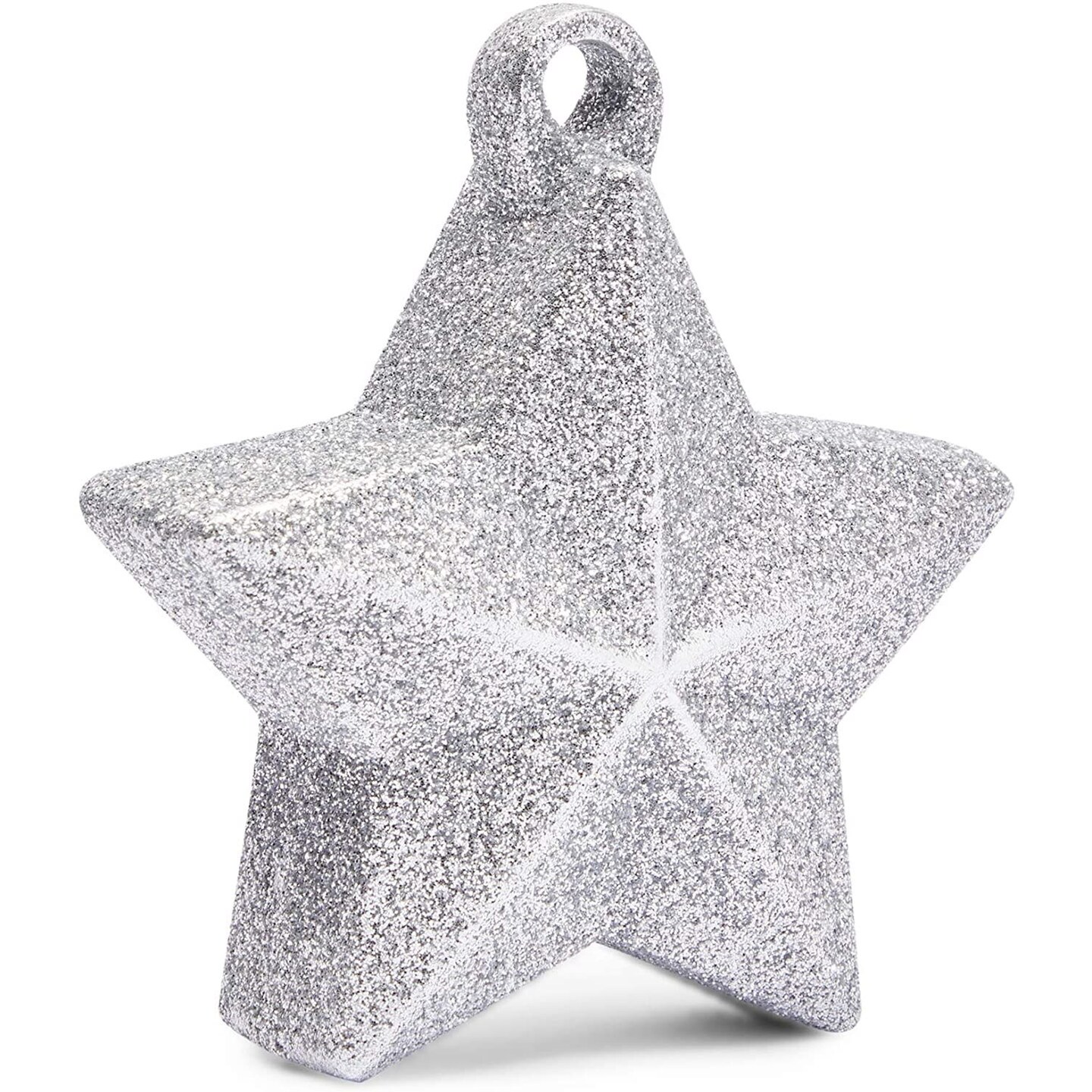 Glitter Star Balloon Weights, Silver Party Decorations, 5.2 oz (3.5(L)&#x201C;X1.75&#x22;(W) X 4&#x22;(H) inch, 6 Pack)
