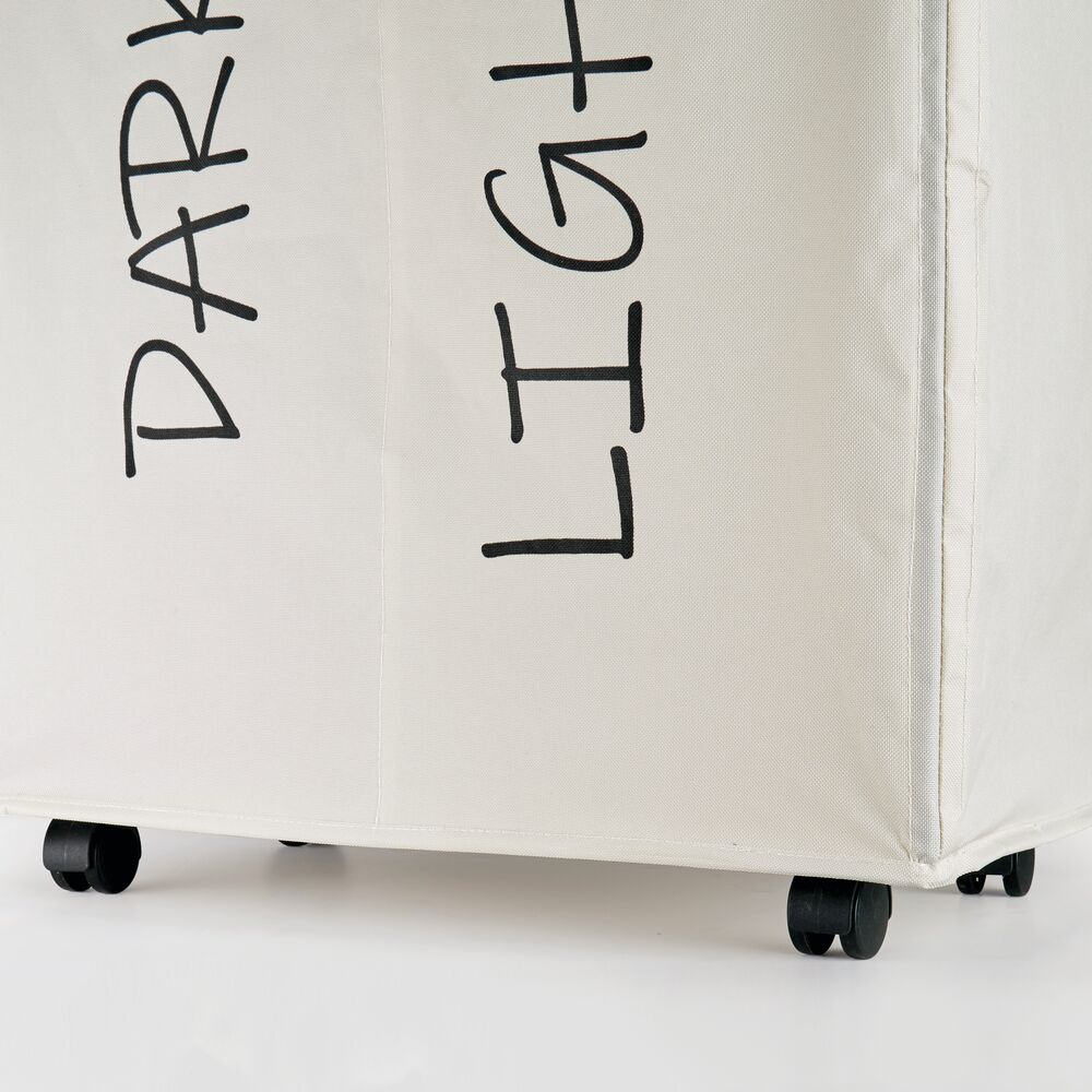 mDesign Divided Laundry Hamper Basket with Lid, Fabric Handles Michaels