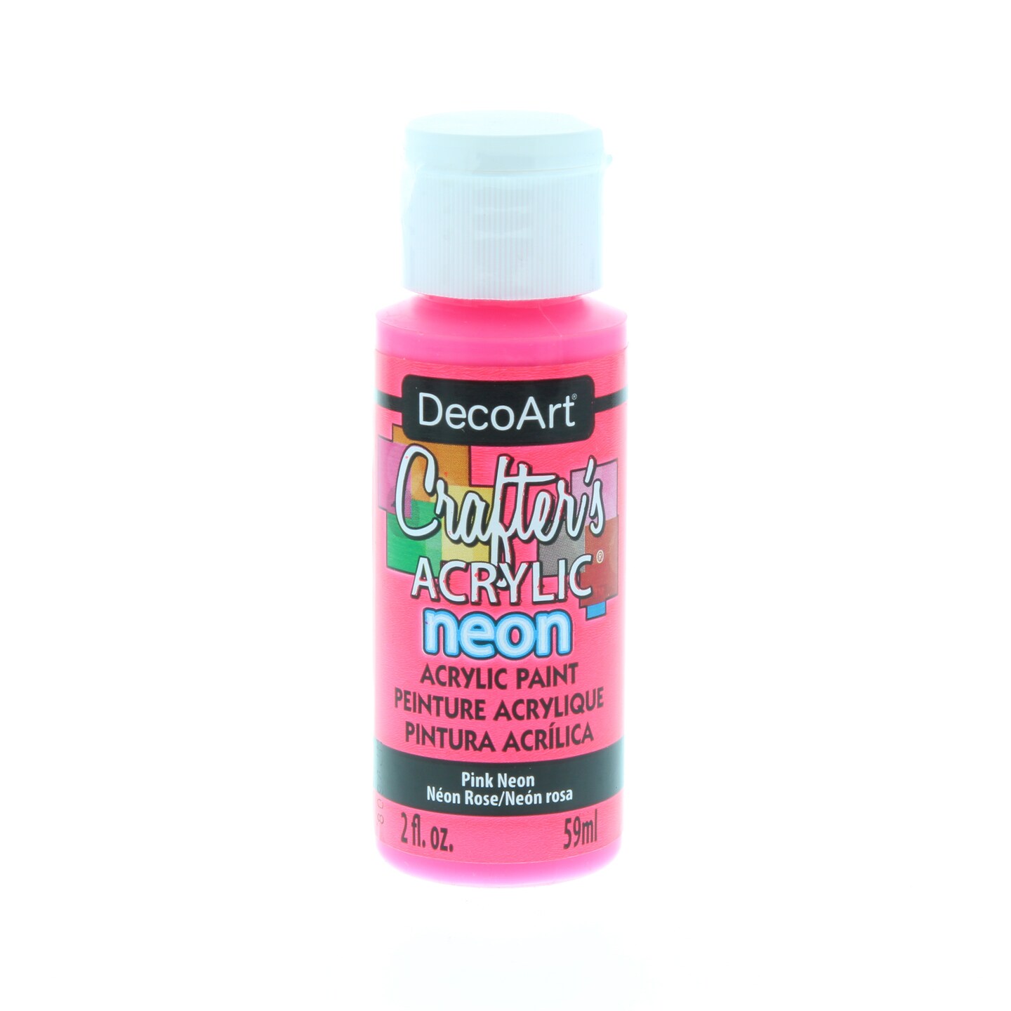 DecoArt Crafter&#x27;s Acrylic Paint, 2 oz., Neon Pink