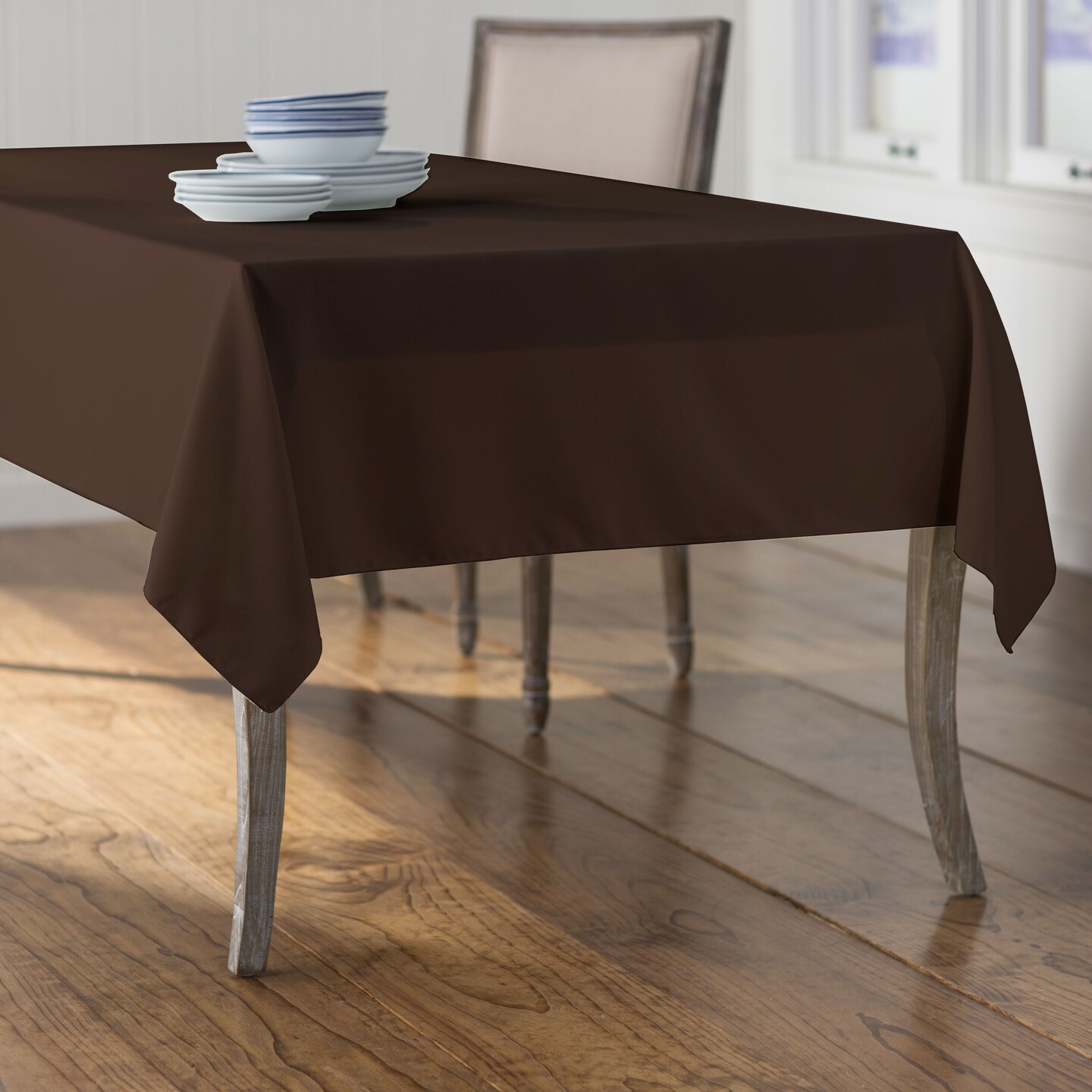 Rectangular Tablecloth Polyester Poplin Seamless Stain Resistant 60 x 120 Inches