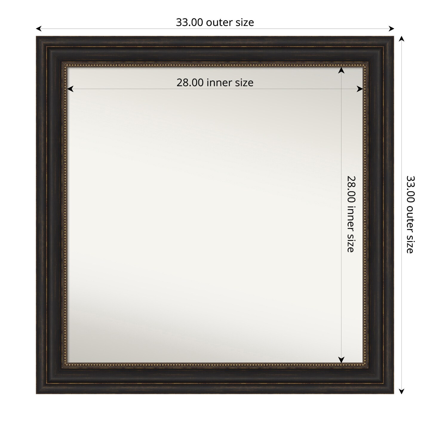 Accent Bronze Non-Beveled Custom Framed Bathroom Vanity Wall Mirror