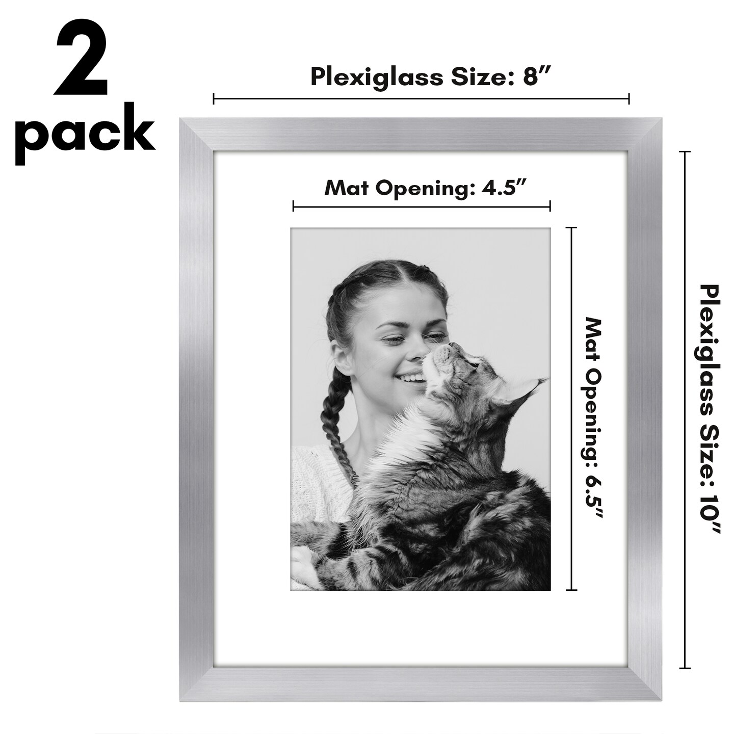 Americanflat 2 Pack of Picture Frames with Mat - Plexiglass Cover
