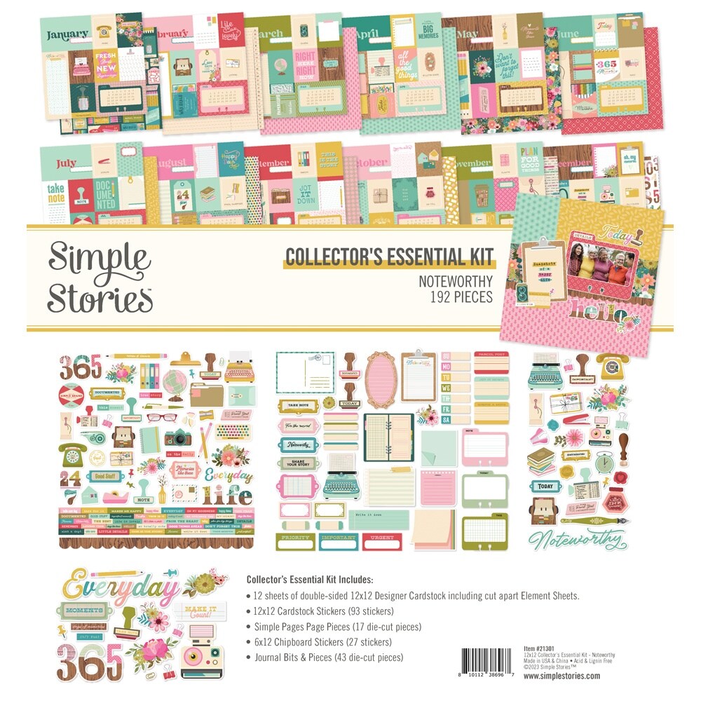 Simple Stories Collector&#x27;s Essential Kit 12&#x22;X12&#x22;-Noteworthy