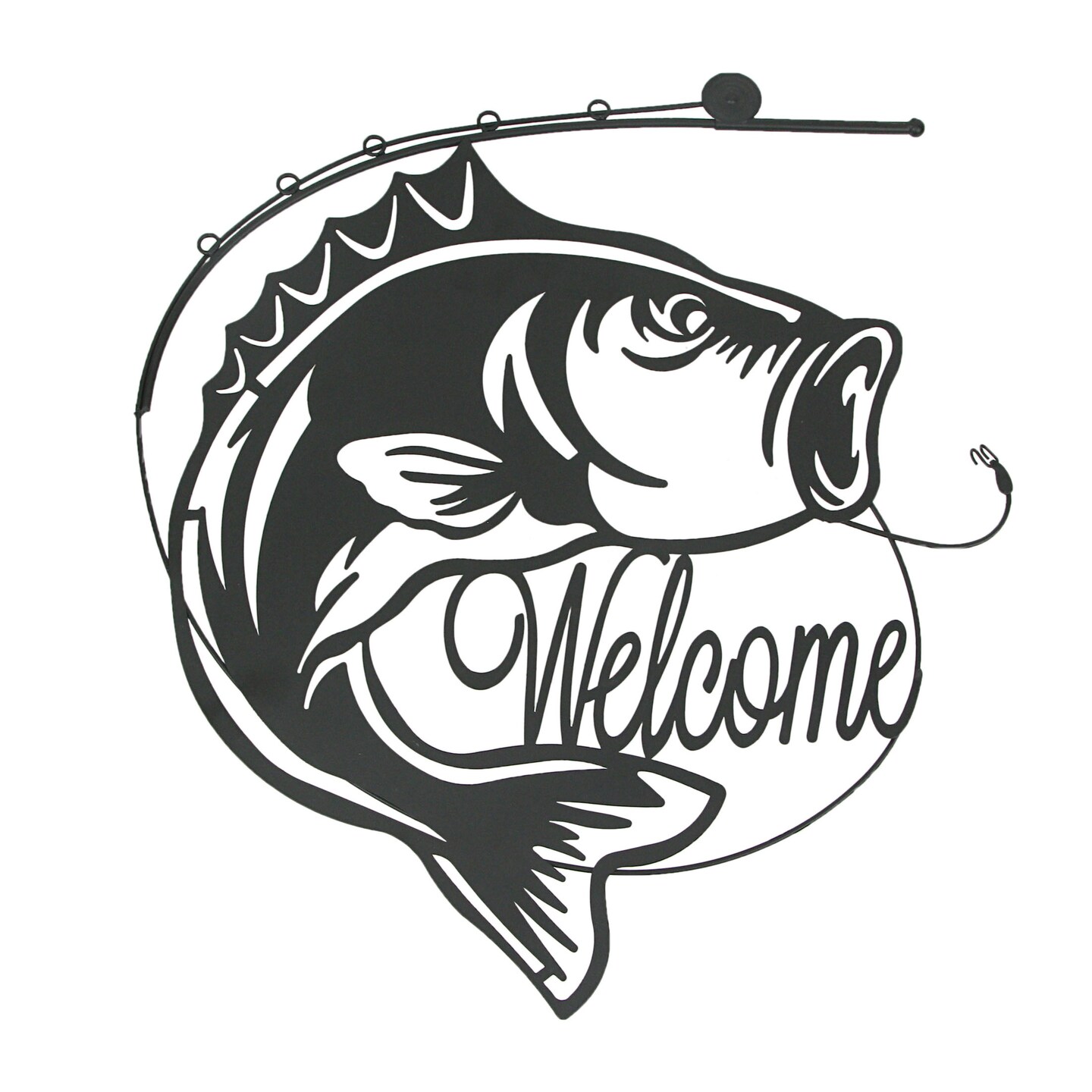 19 Inch Laser Cut Metal Bass Sign Home Decor Vintage Wall Hanging Art ...