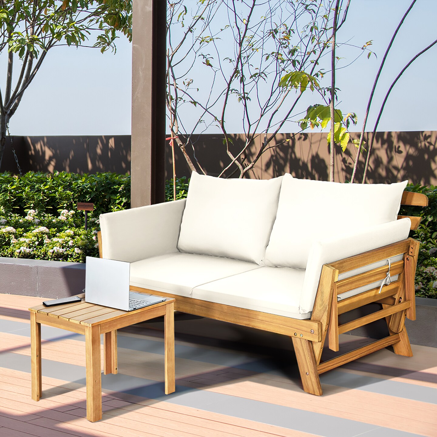 Patio discount convertible sofa