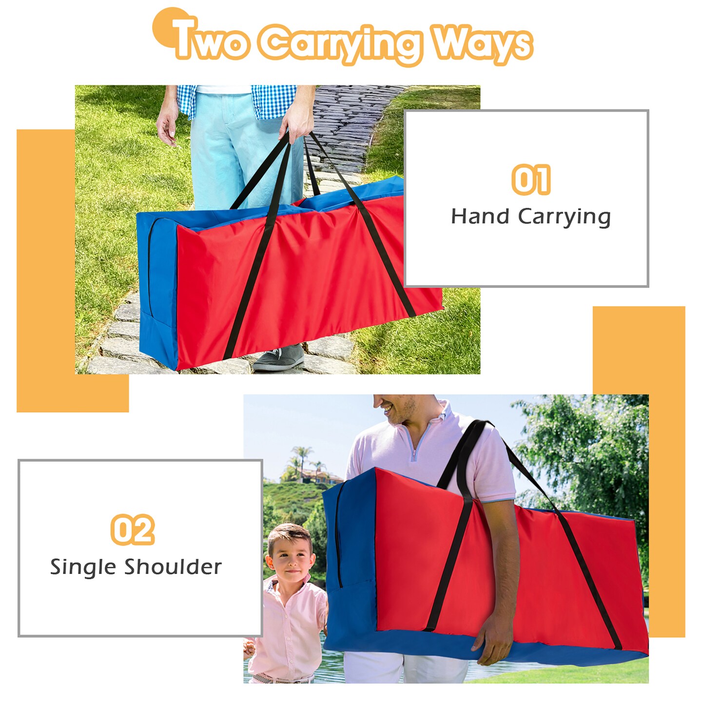 Costway Giant 4 in A Row Connect Game Carry &#x26; Storage Bag for Life Size Jumbo 4 to Score