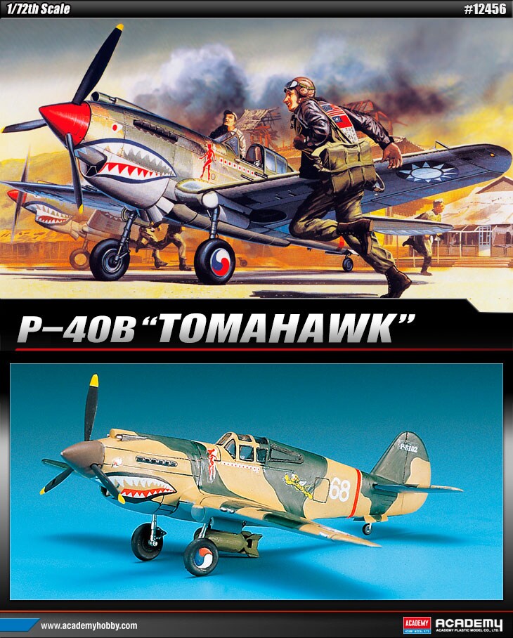 Academy  1/72 Curtiss P-40B Tomahawk Plastic Model