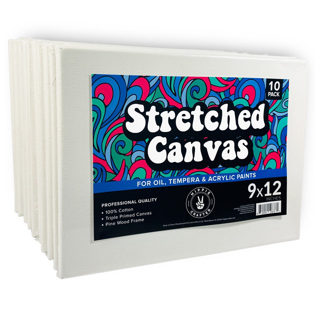 10 Pack Stretched Canvases for Painting Blank Paint Canvases for Painting Supplies Painting Canvas Acrylic Paint, Oil Art Small Canvases for Painting Rectangle Art Canvases for Painting Bulk