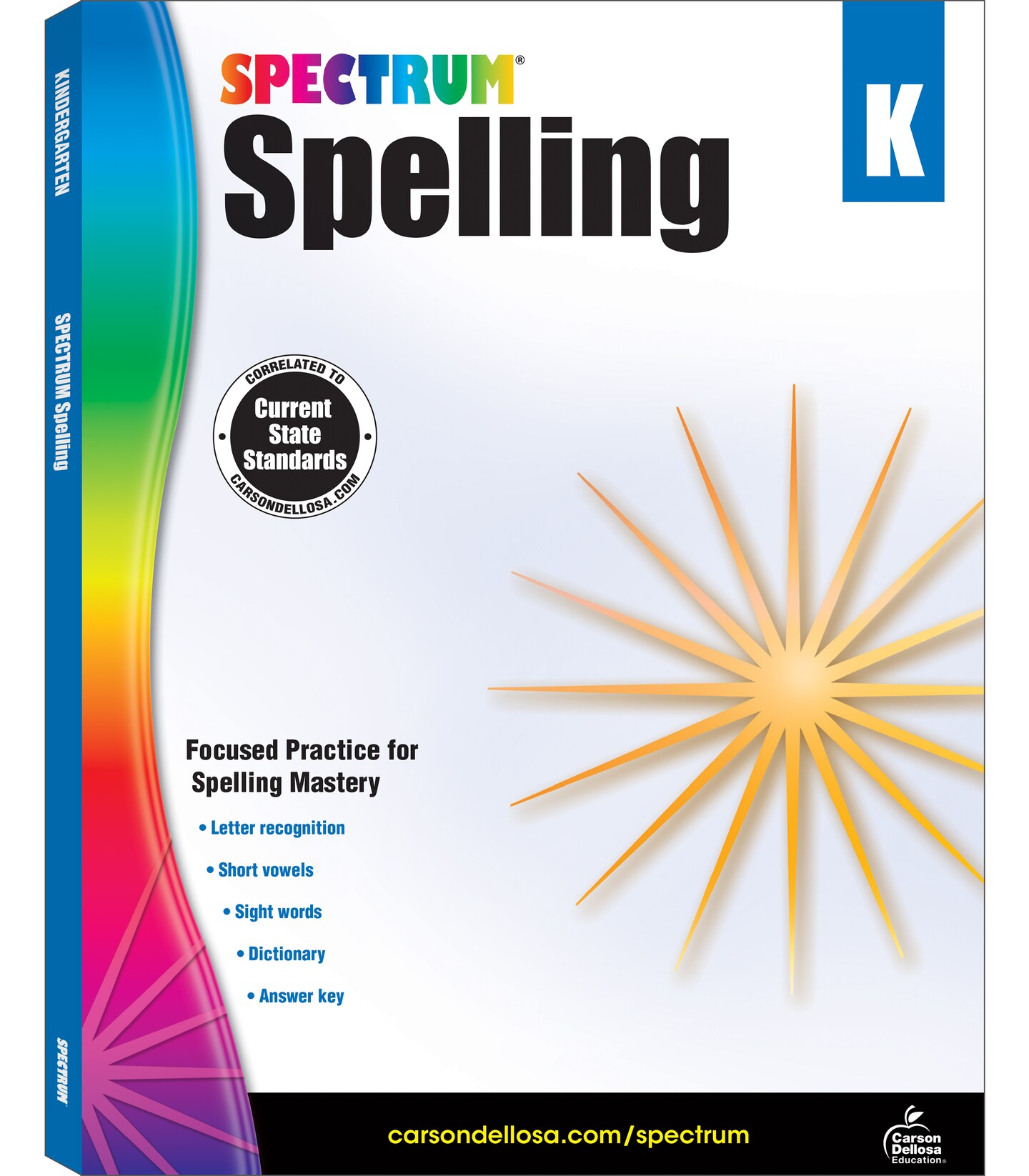 Spectrum Spelling Kindergarten Workbooks, Sight Words, Dictionary Skills, Vowels, Alphabet Letter Recognition, Vocabulary, Grammar, and More Phonics, Language Arts Classroom or Homeschool Curriculum