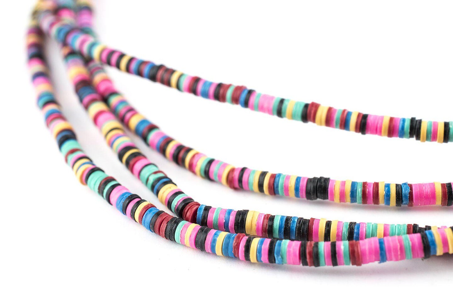 African Vinyl Beads, Ghana Vulcanite Crafts Supplies for DIY Jewelry Making, Necklaces, Bracelets (3mm, Multicolor)