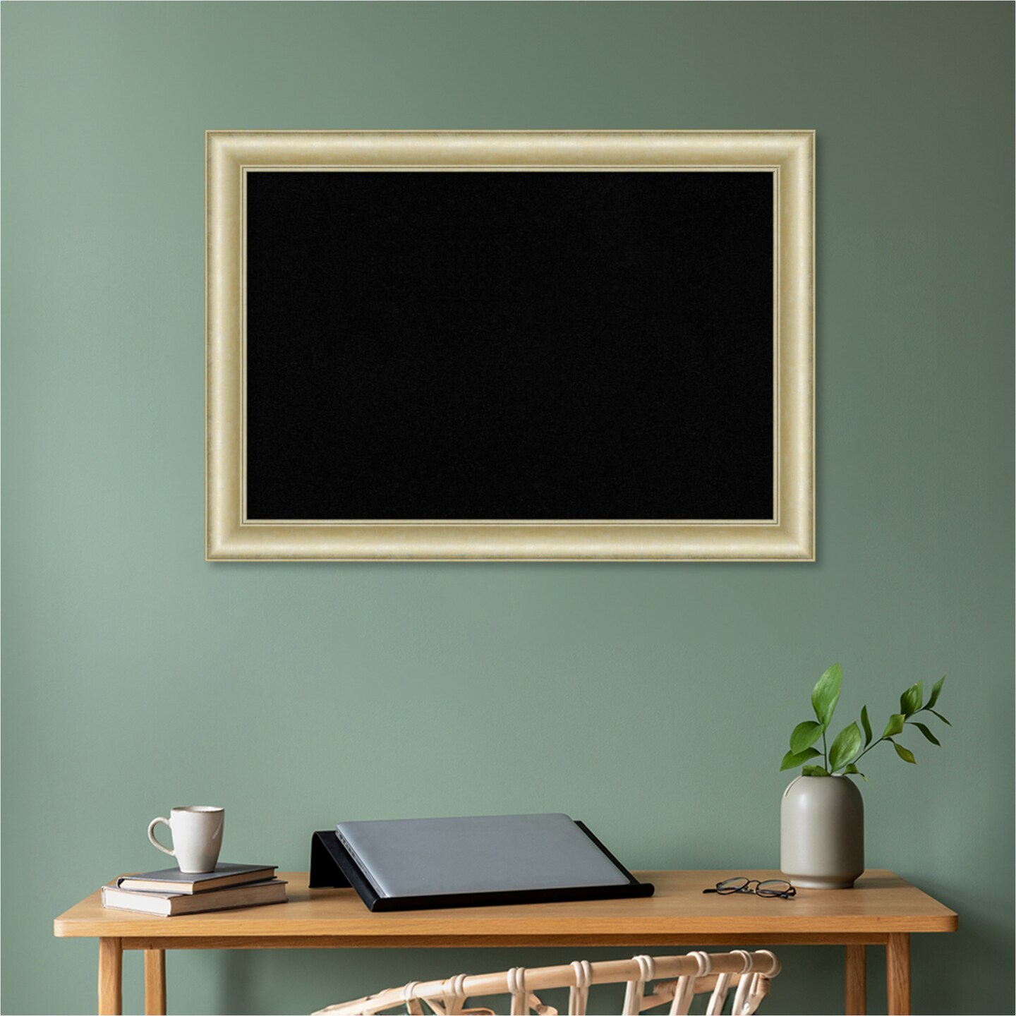 Textured Framed Corkboard, Black Cork