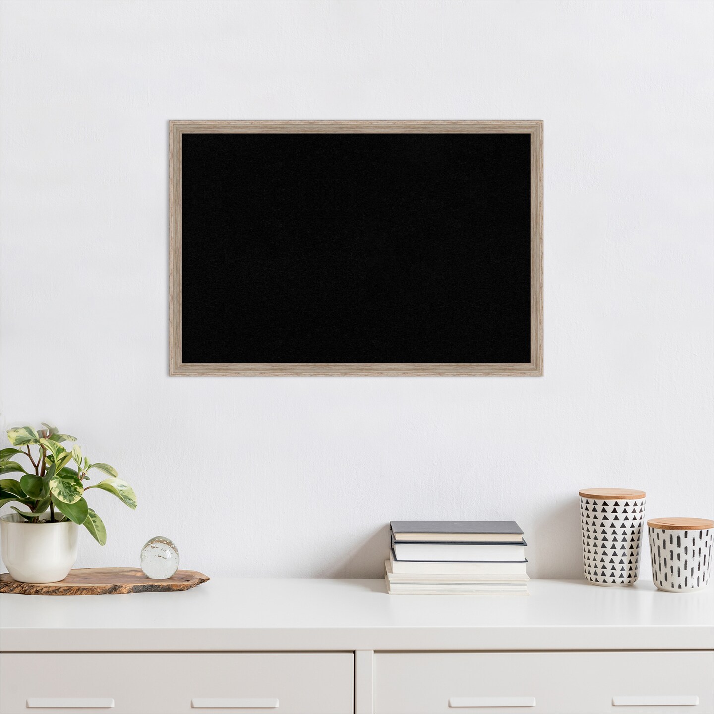 Hardwood Wedge Wood Framed Corkboard, Black Cork