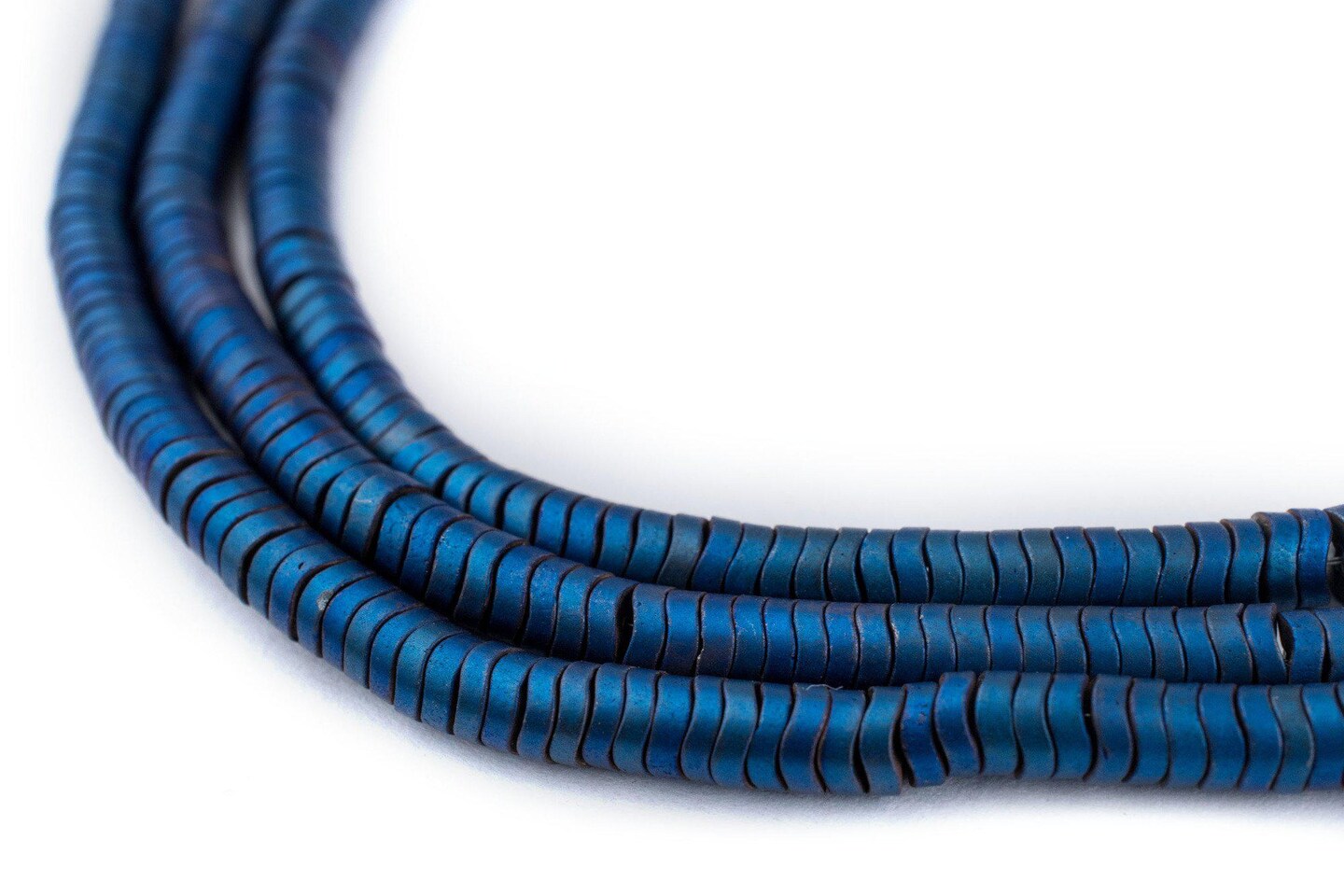 The Bead Chest Blue Hematite Interlocking Snake Beads (4mm)