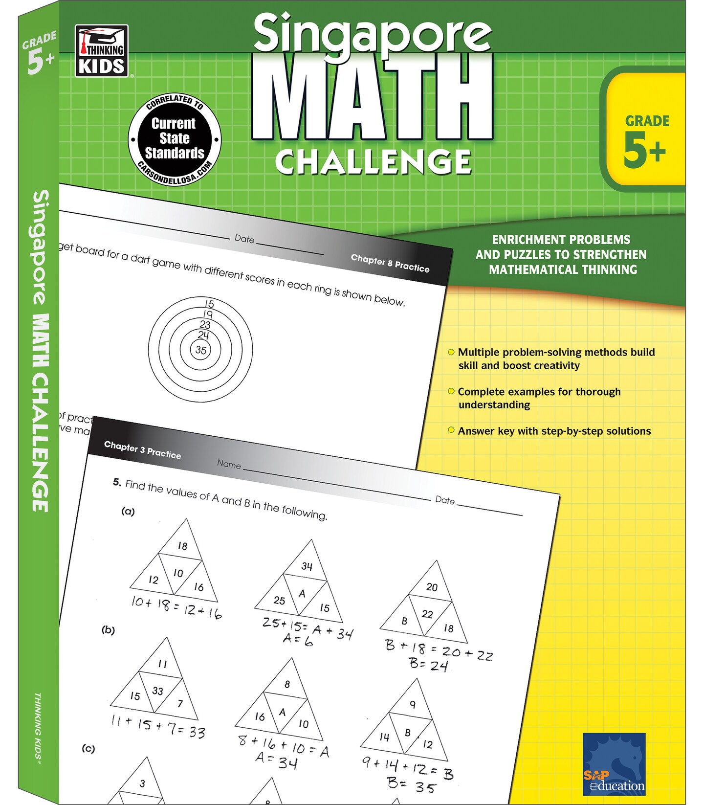 Singapore Math Challenge Word Problems 5th Grade Workbook, Fractions, Area, Percentage, Equations, and More Mathematics, Common Core Classroom or Homeschool Curriculum