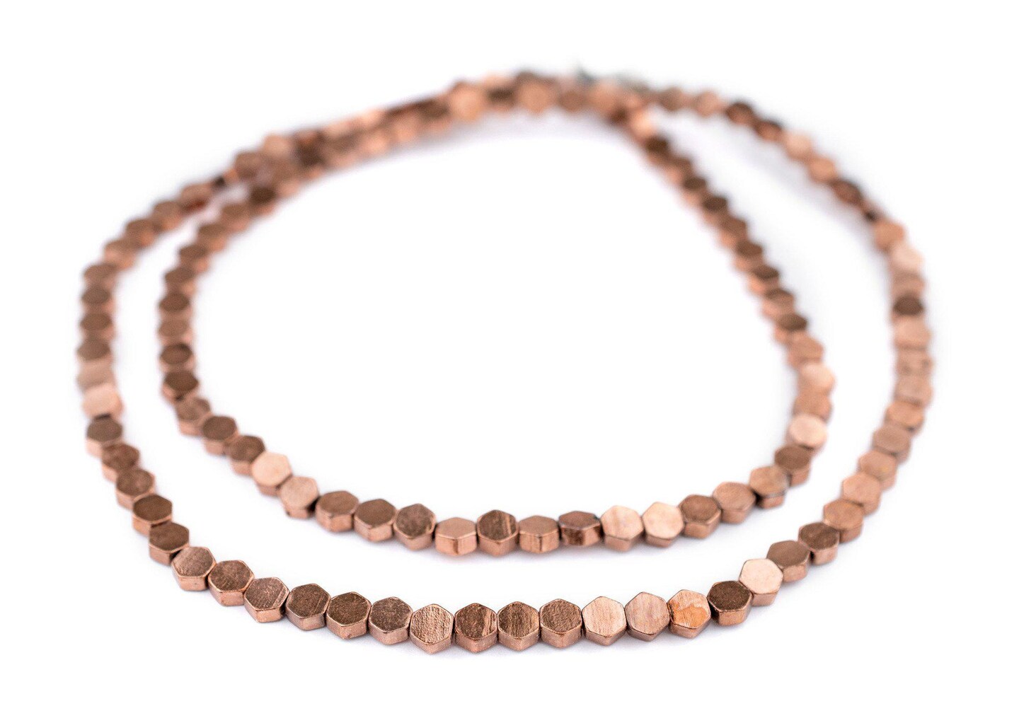 TheBeadChest Copper Hexagon 6mm Beads, Full Strand of Quality Metal Spacers for DIY Jewelry Design