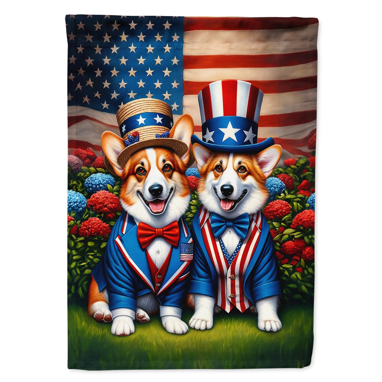 Caroline&#x27;s Treasures All American Corgi Garden Flag