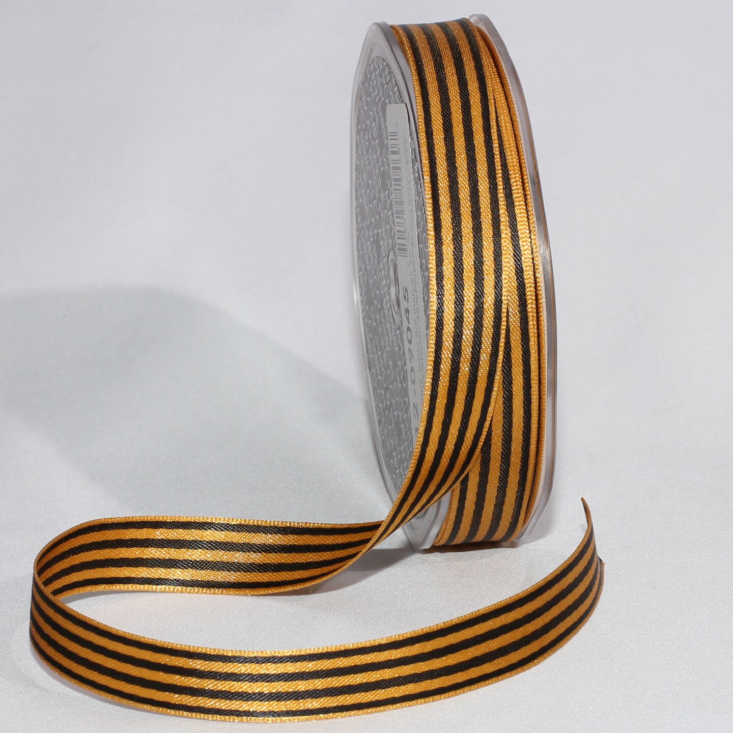 The Ribbon People Black and Gold Stripe Craft Ribbon 0.50&#x22; x 162 Yards