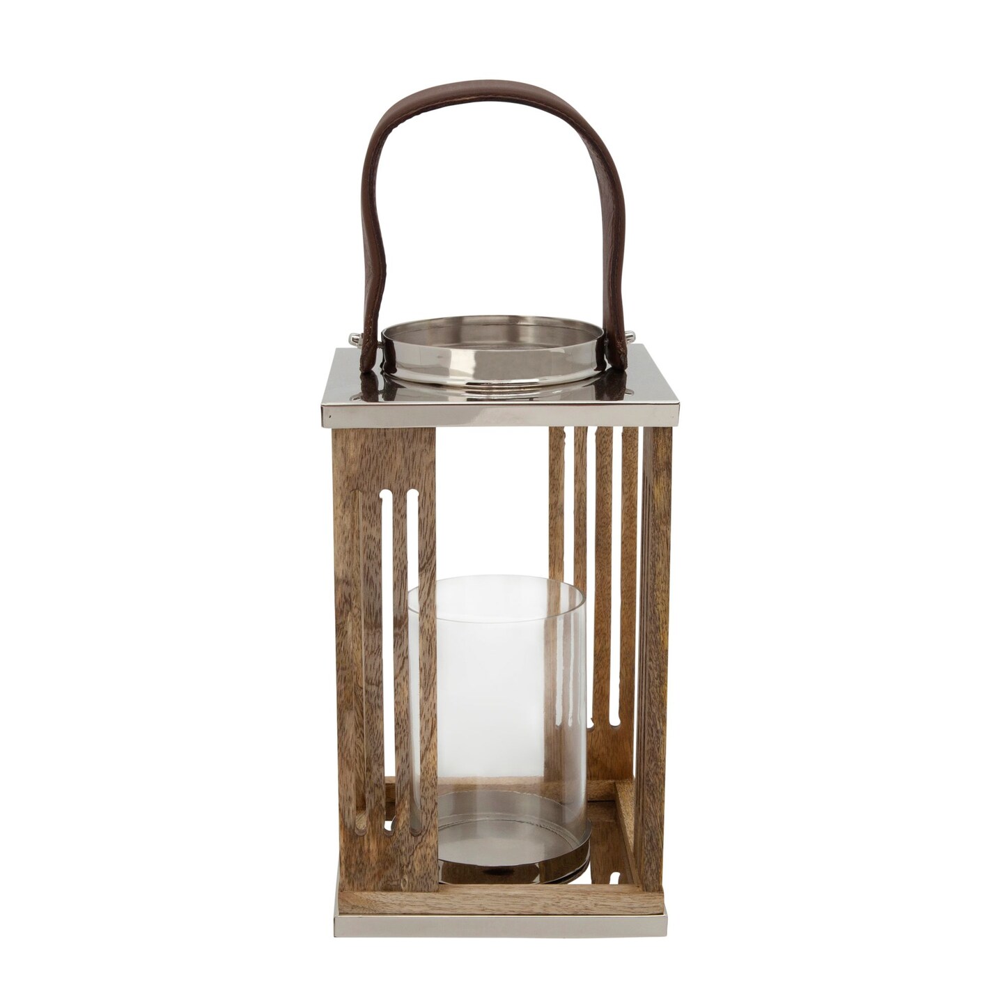 Kingston Living 12" Brown and Silver Hurricane Candle Holder Michaels