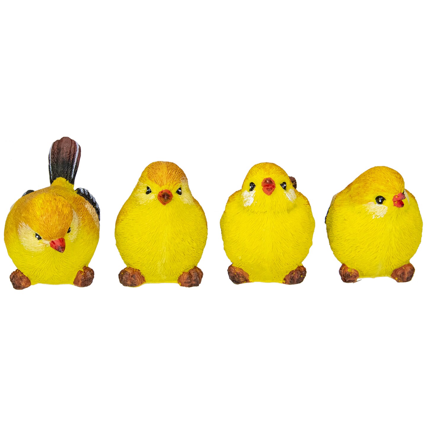 Tii Collections Set of 4 Small Goldfinch Bird Figurines 3&#x22;