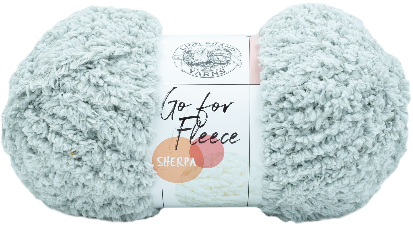 Lion Brand Go For Fleece Sherpa Yarn-Pearl Grey