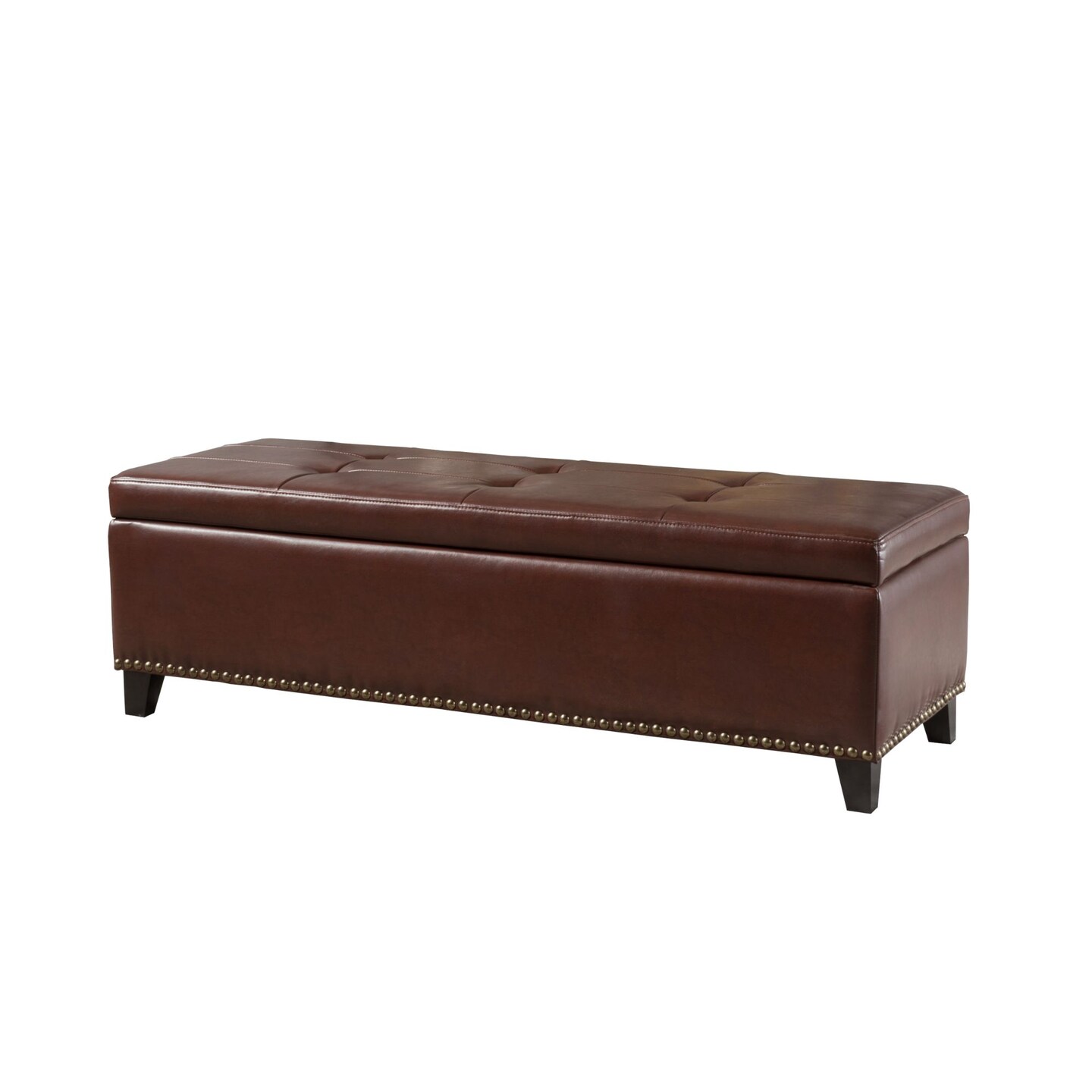 Contemporary Home Living 51" Brown Traditional Tufted Rectangular Storage Ottoman