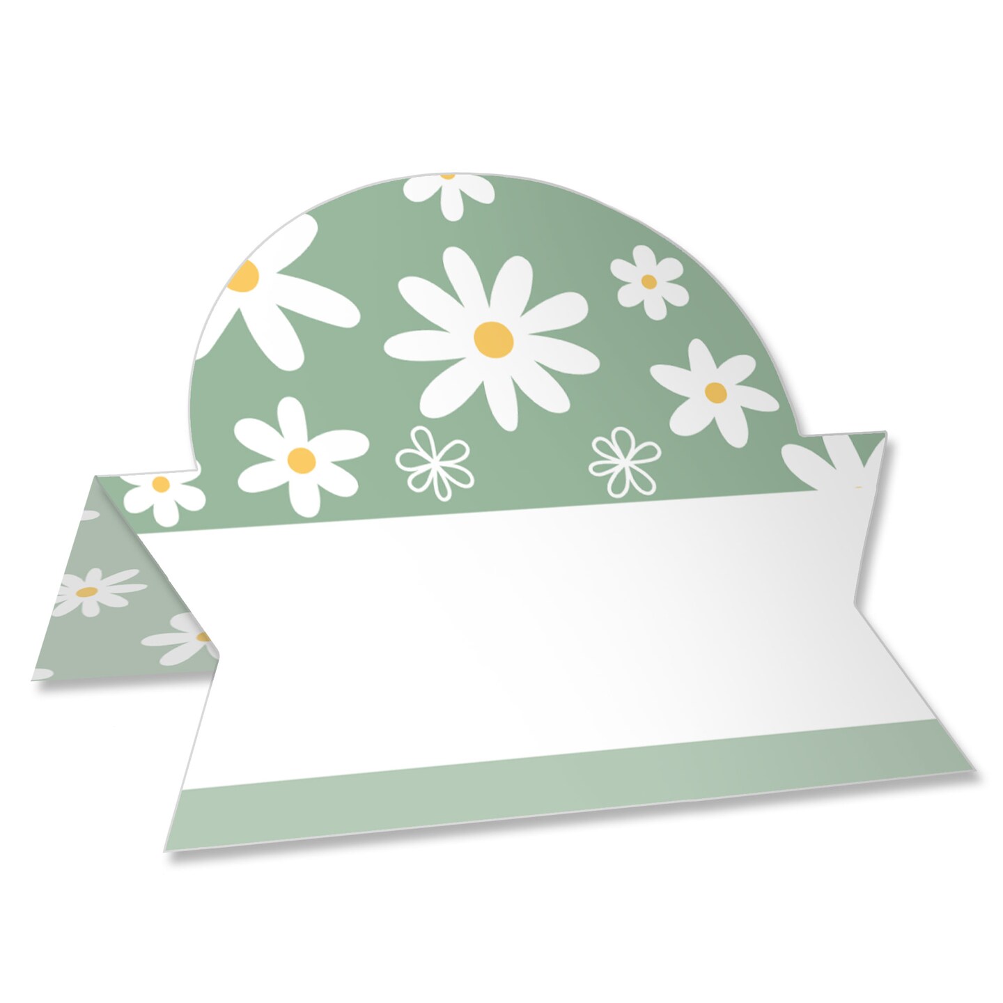 Big Dot of Happiness Sage Green Daisy Flowers - Floral Party Tent Buffet Card - Table Setting Name Place Cards - Set of 24